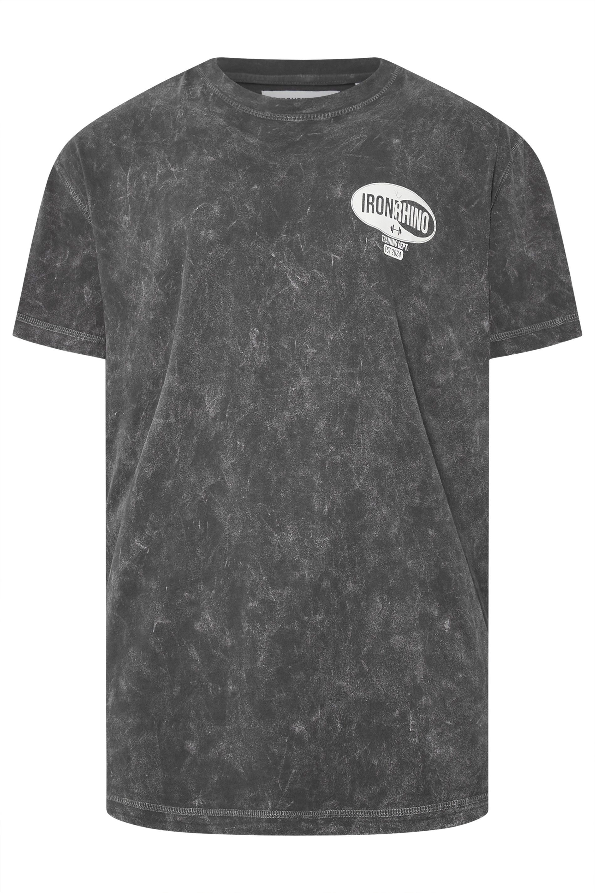 IronRhino Big & Tall Grey 'Training Dept' Acid Wash T-Shirt | BadRhino 6
