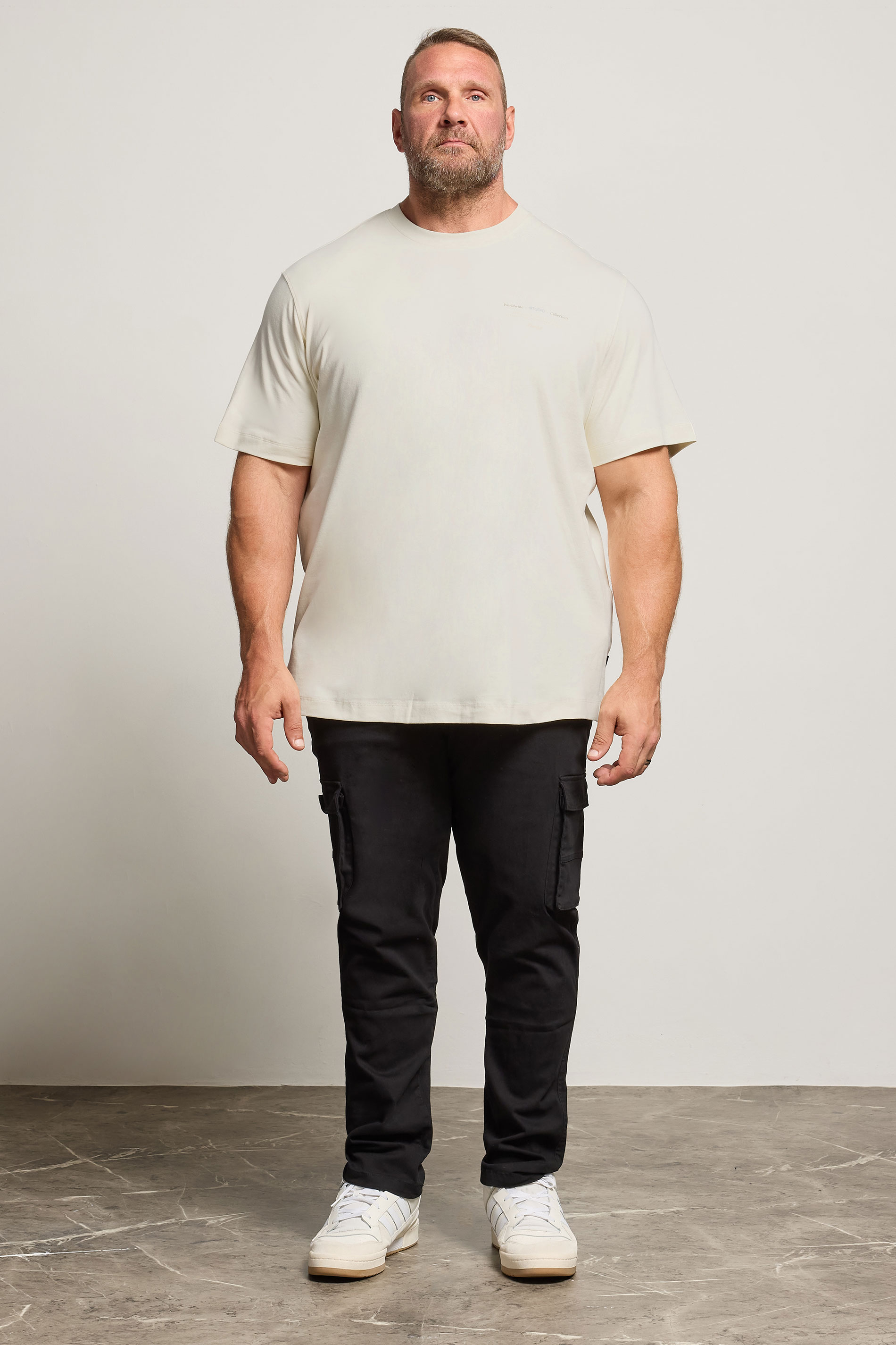 JACK & JONES Big & Tall Antique White Studio Graphic T-Shirt | BadRhino 2