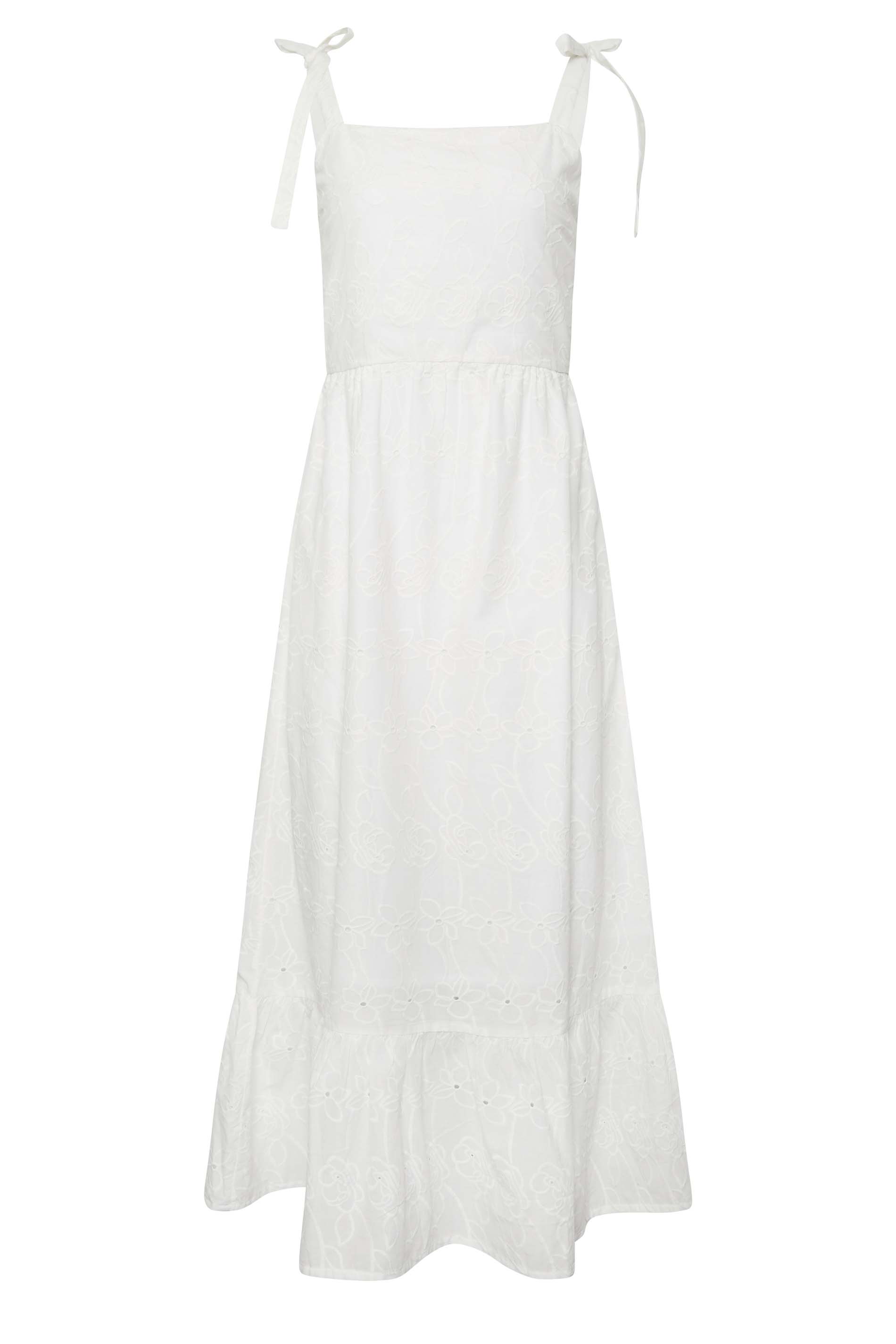 LTS Tall White Floral Broderie Anglaise Midaxi Sundress | Long Tall Sally 7