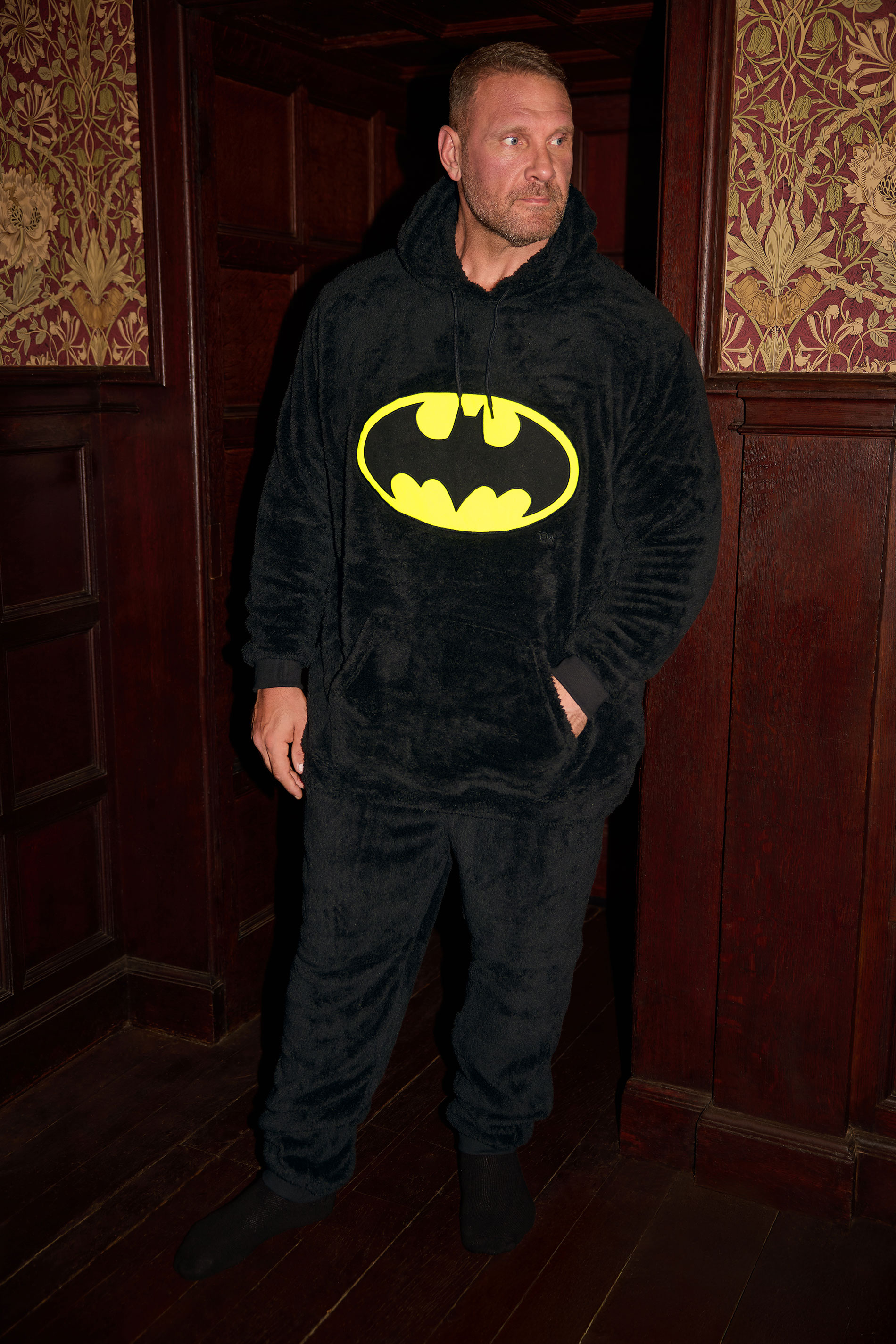 BadRhino Big & Tall Black Batman Super Soft Fleece Lounge Set | BadRhino 2