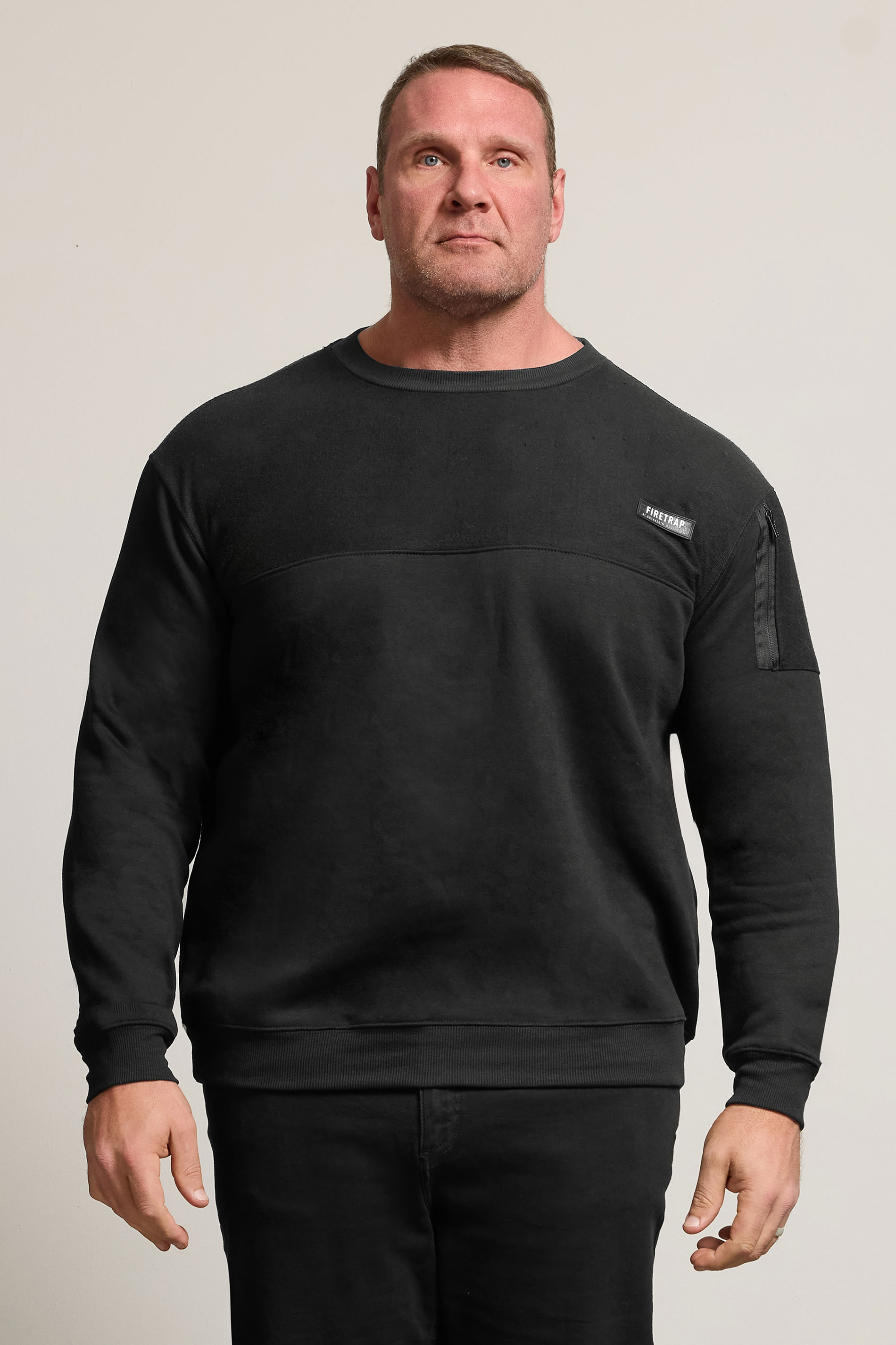 FIRETRAP Big & Tall Navy Blue Olsen Sweatshirt | BadRhino 1