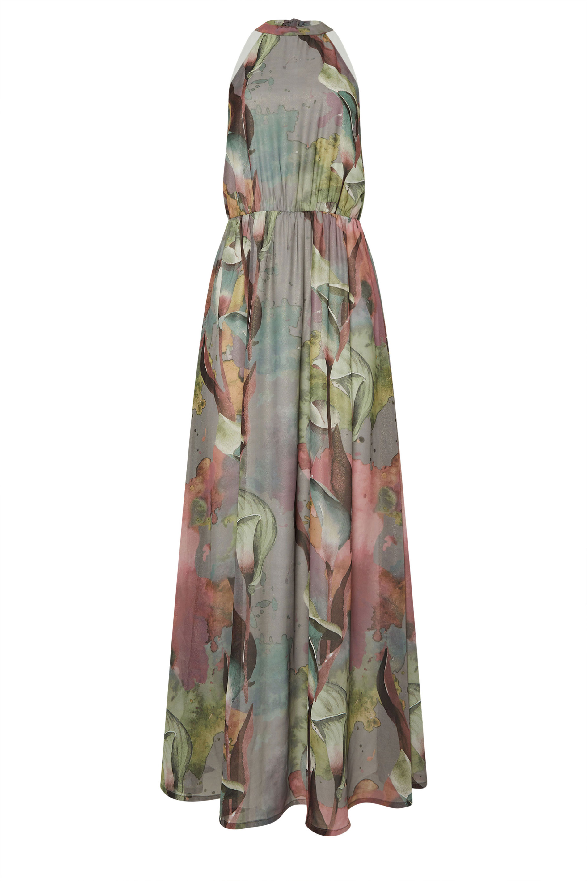 LTS Tall Purple Sheer Floral Abstract Shimmer Maxi Dress | Long Tall Sally 5