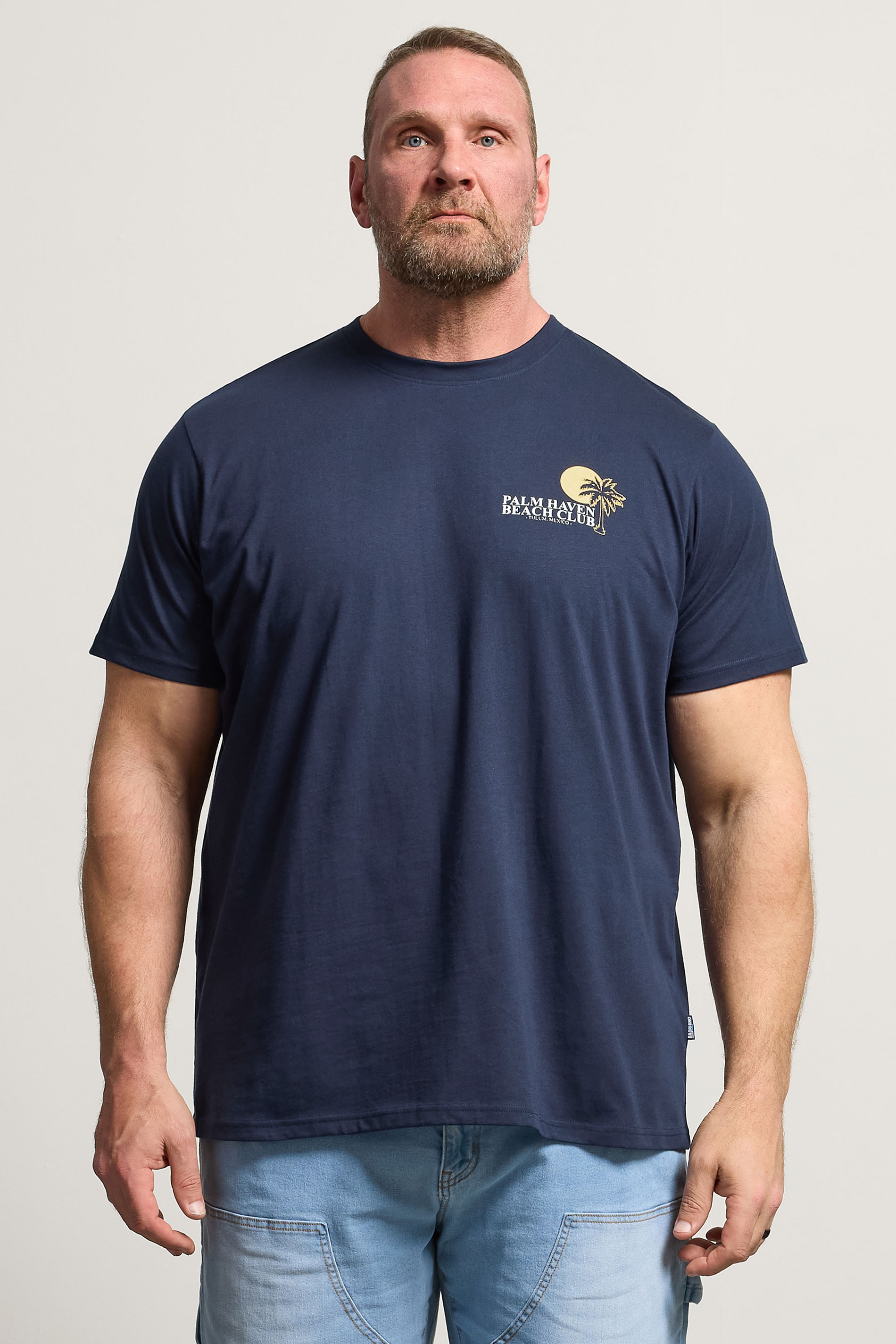 BadRhino Big & Tall Navy Blue 'Palm Beach Club' Graphic T-Shirt | BadRhino 3
