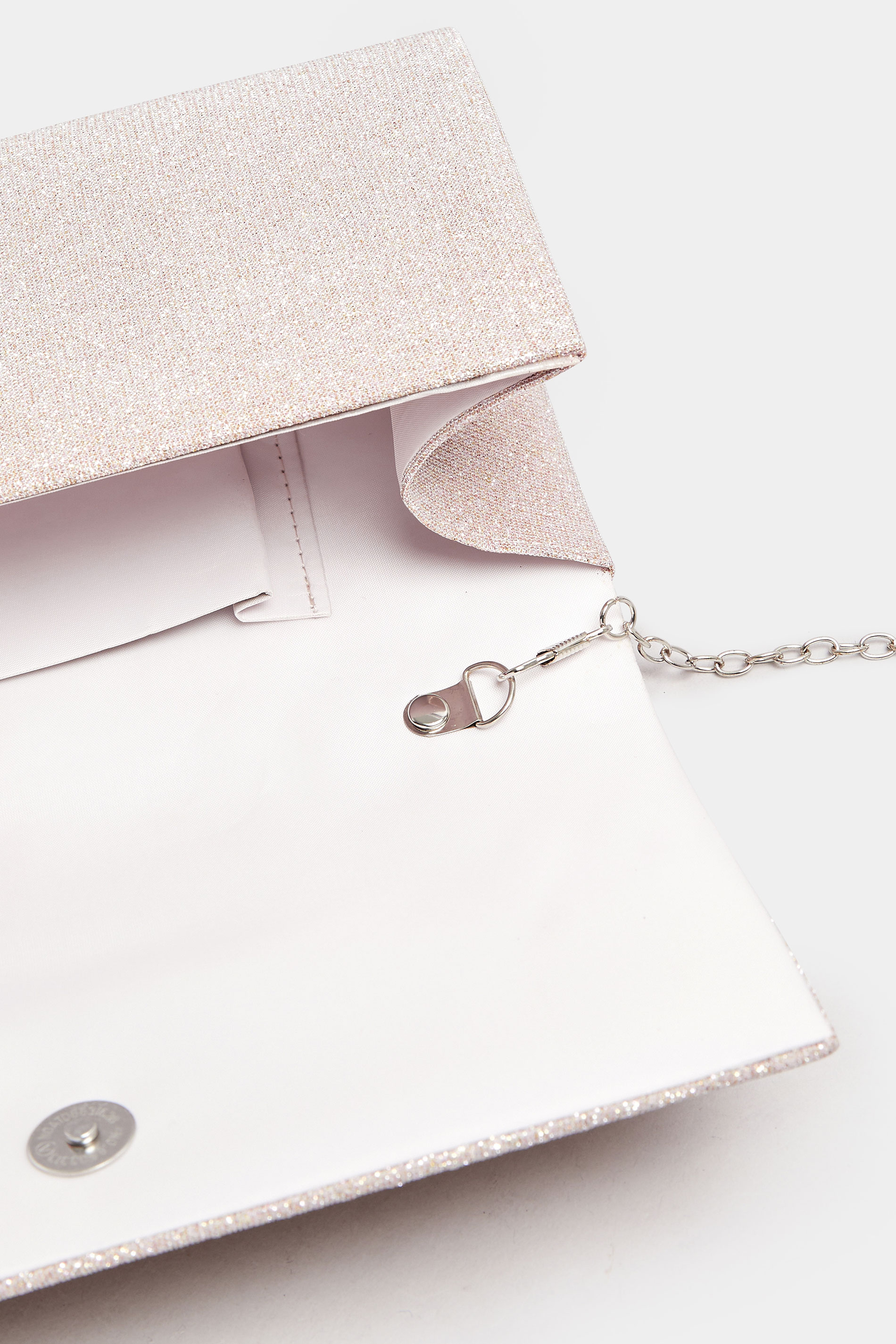 Pink Shimmer Pleated Clutch Bag | Yours Clothing 5