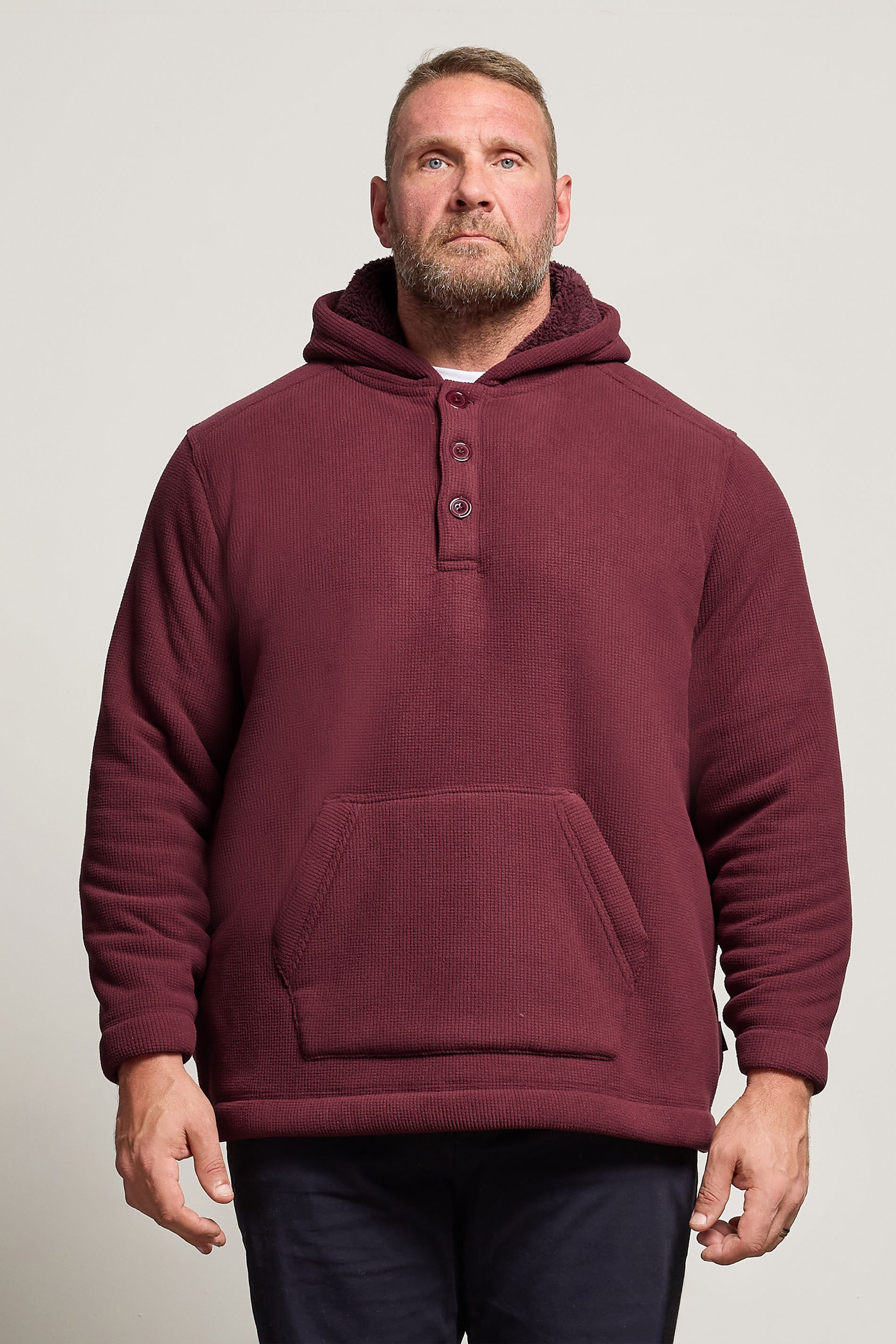 BadRhino Big & Tall Burgundy Borg Lined Fleece | BadRhino 1