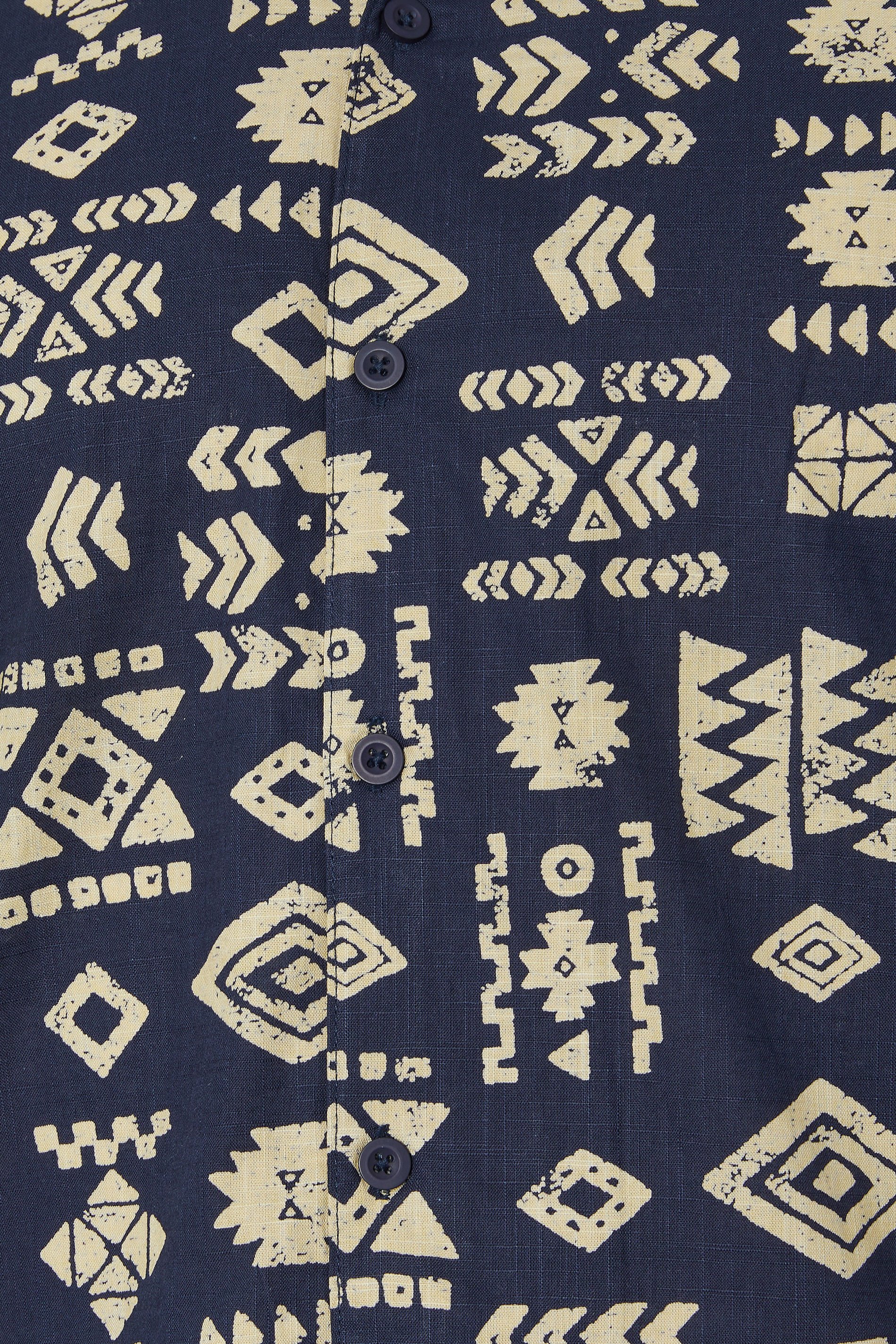 BadRhino Big & Tall Navy Blue Tribal Revere Shirt | BadRhino 3