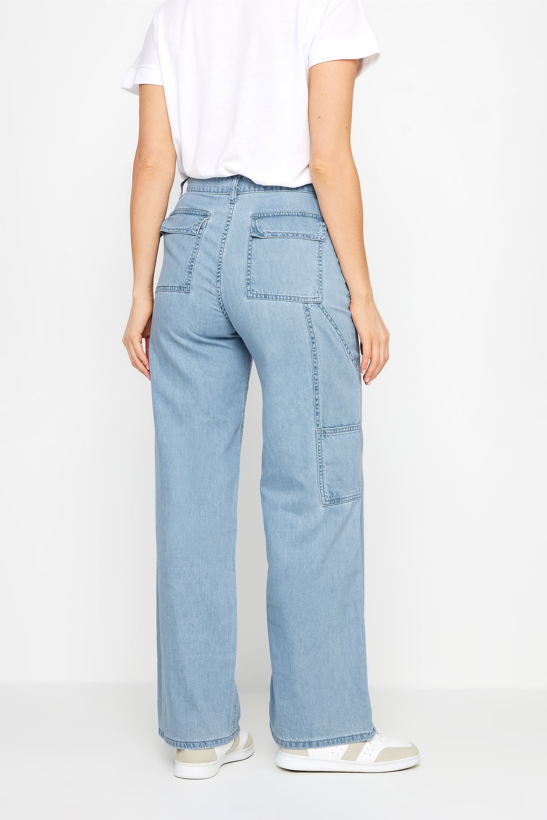 LTS Tall Women's Blue Carpenter Style Wide Leg Jeans | Long Tall Sally