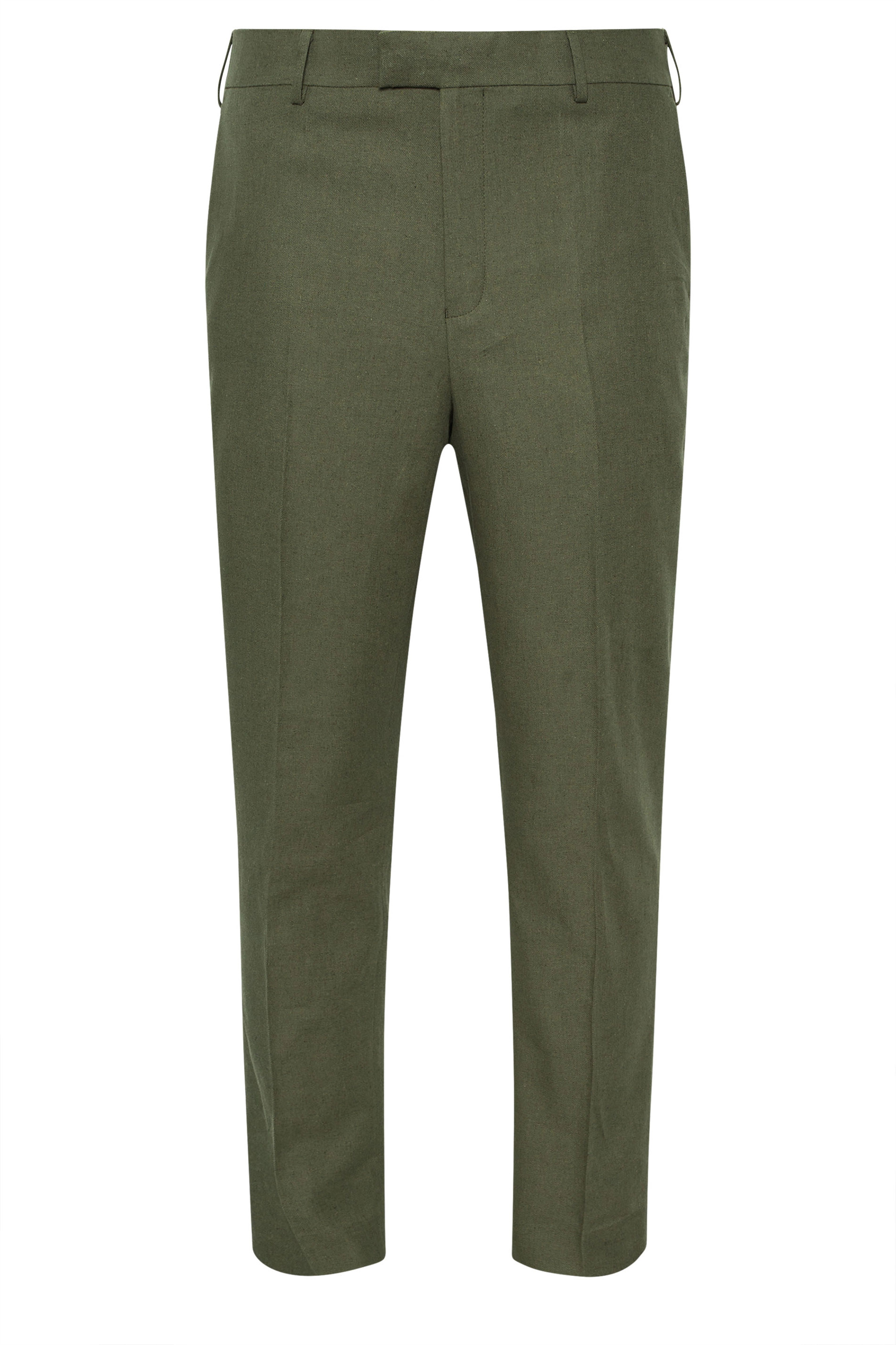 BadRhino Big & Tall Khaki Green Linen Suit Trousers | BadRhino 6