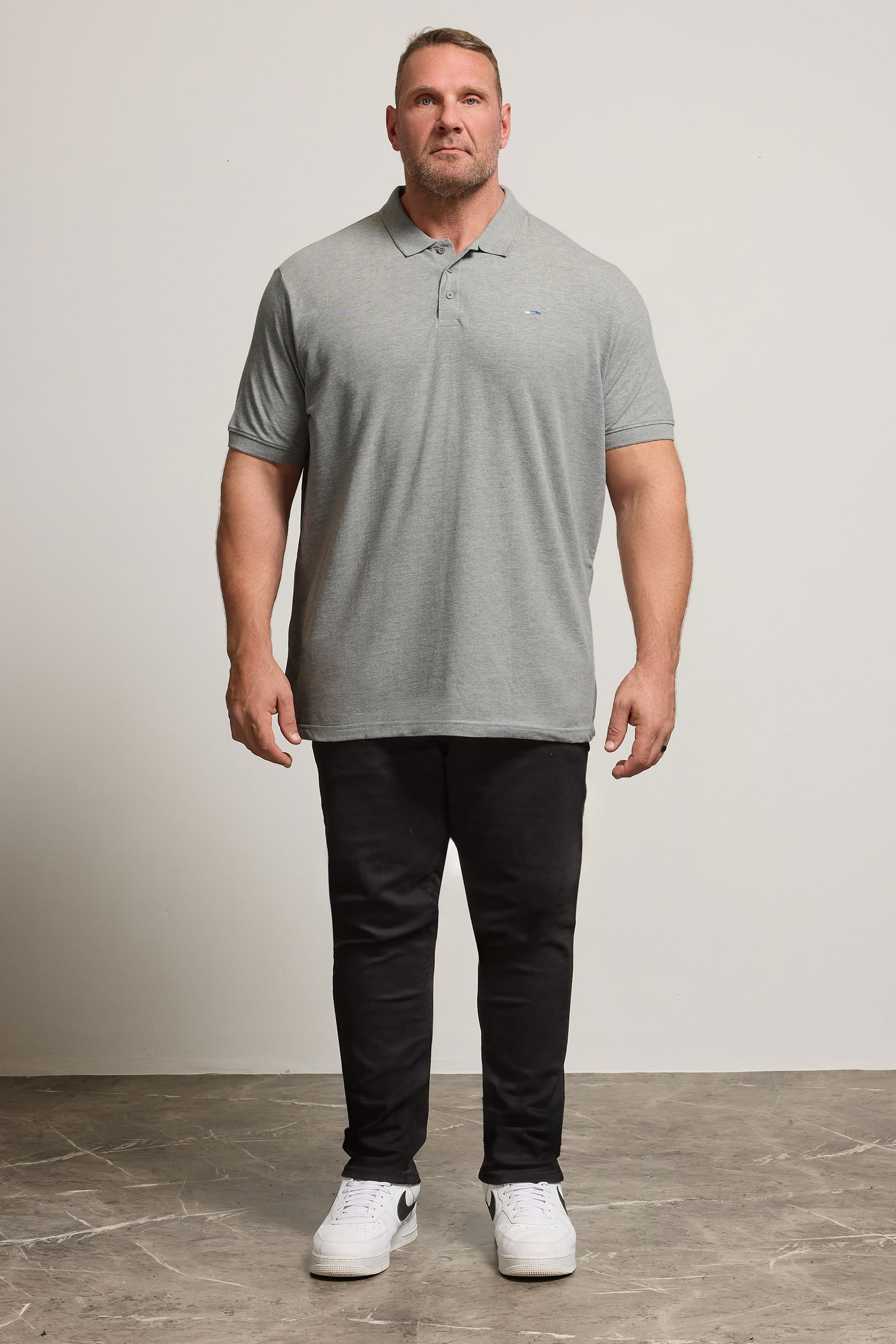 BadRhino Grey Marl Essential Polo Shirt | BadRhino 3