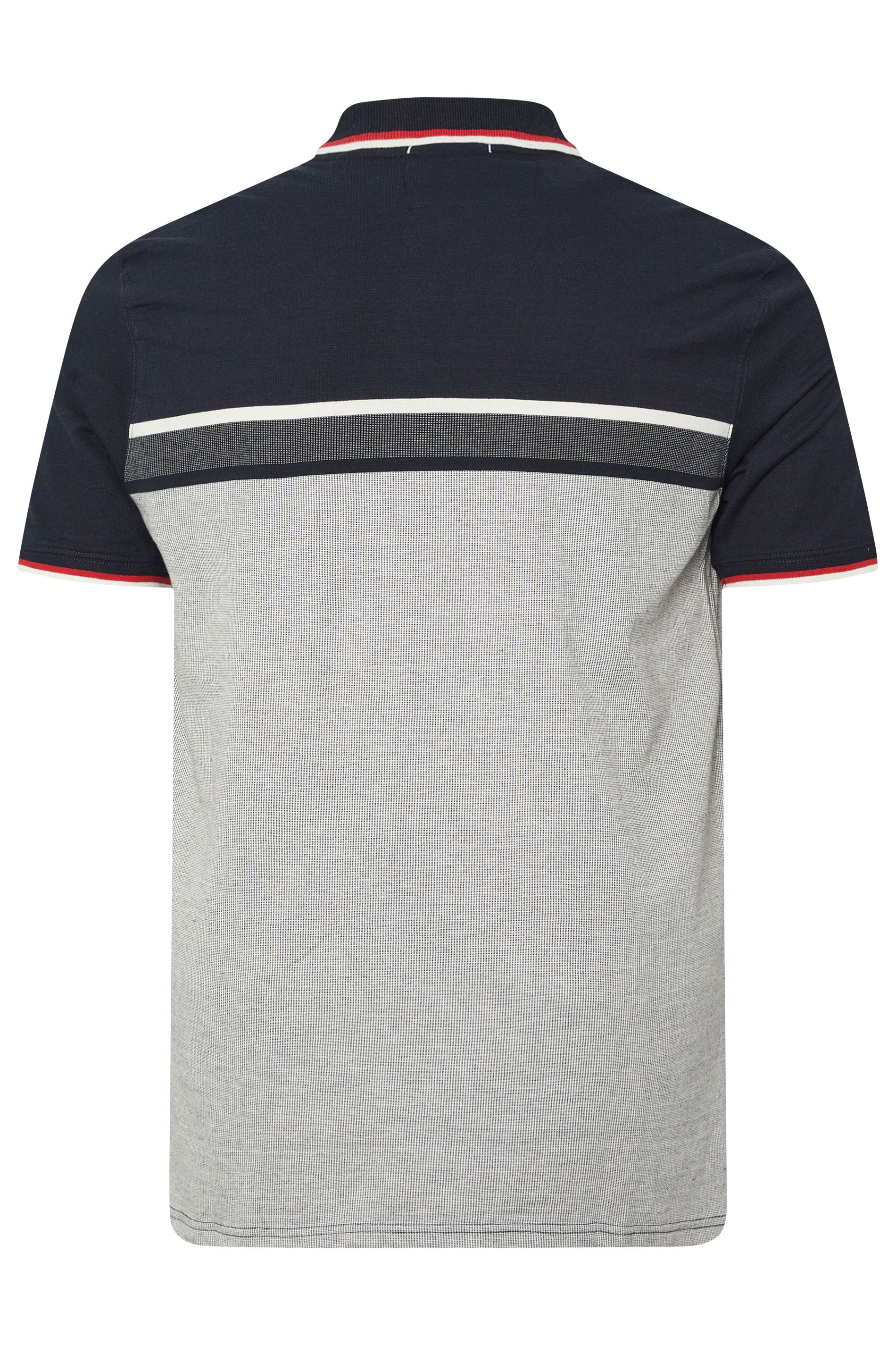 D555 Big & Tall Blue Jacquard Polo Shirt | BadRhino 4