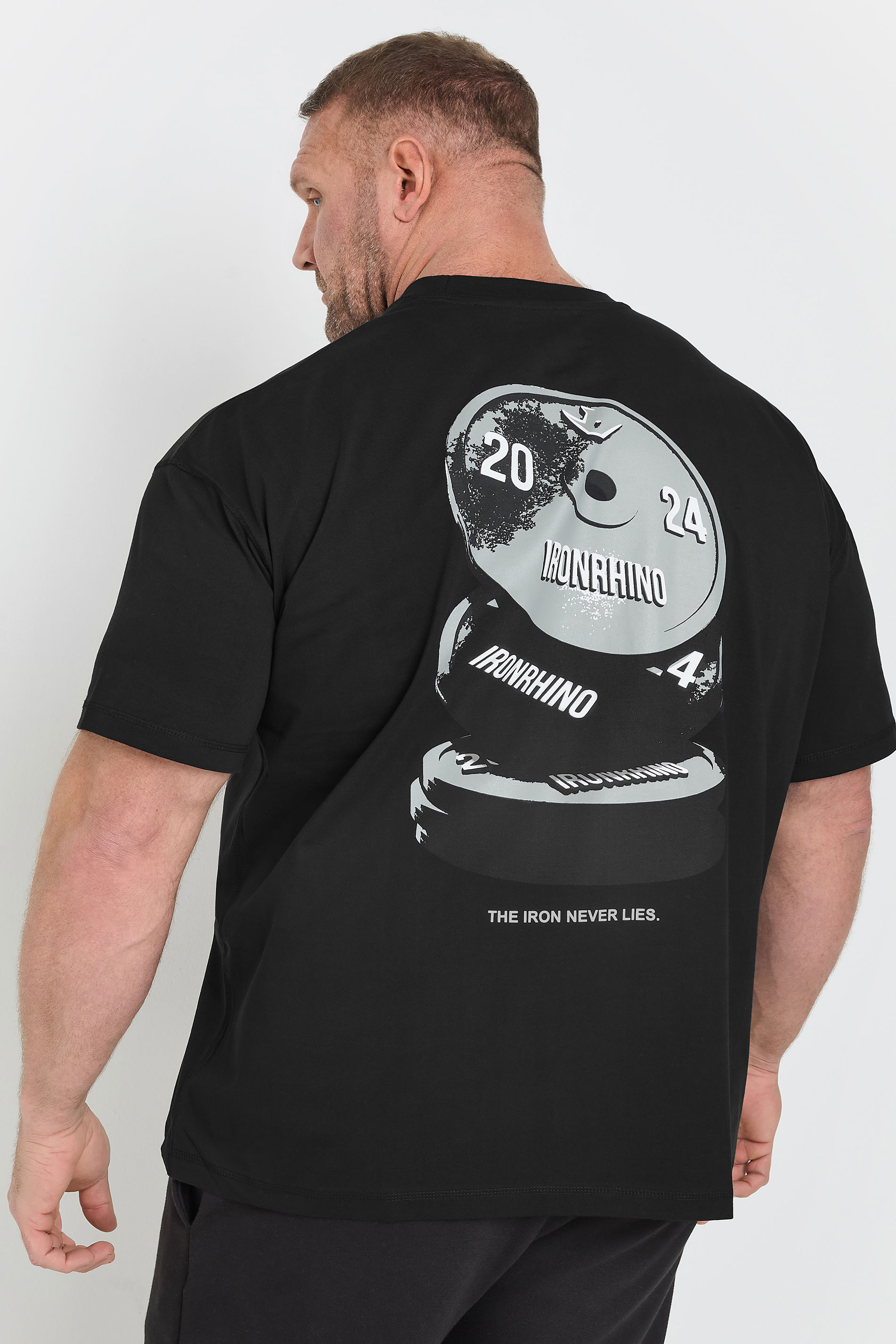 IronRhino Big & Tall Black 'Iron Never Lies' Printed T-Shirt | BadRhino 3