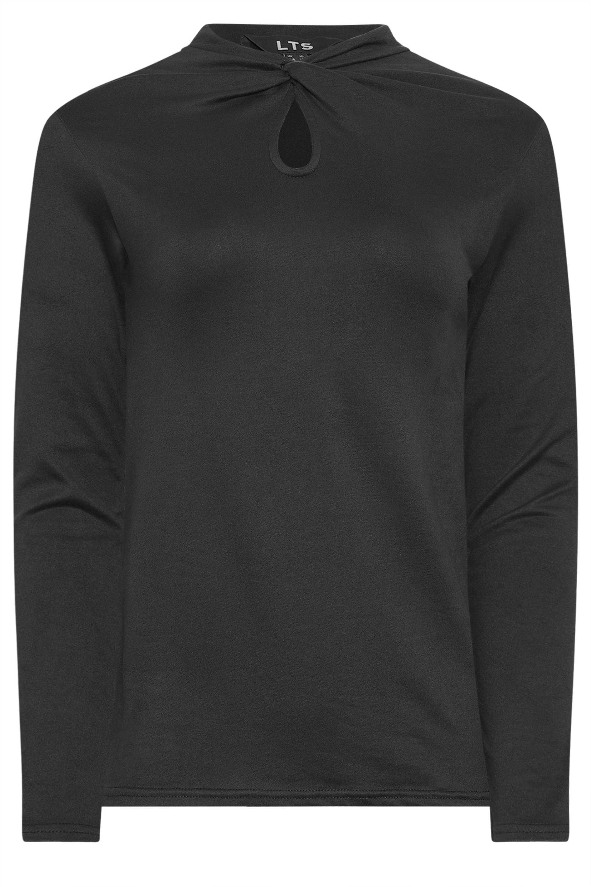 LTS Tall Black Twist Front Keyhole Top | Long Tall Sally  6