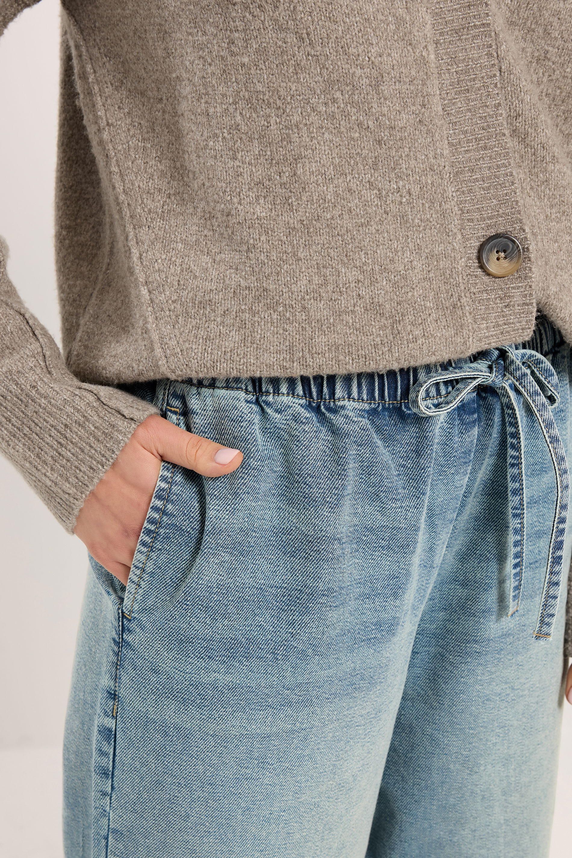 LTS Tall Women's Blue Mid Wash Wide Leg Jeans | Long Tall Sally 5