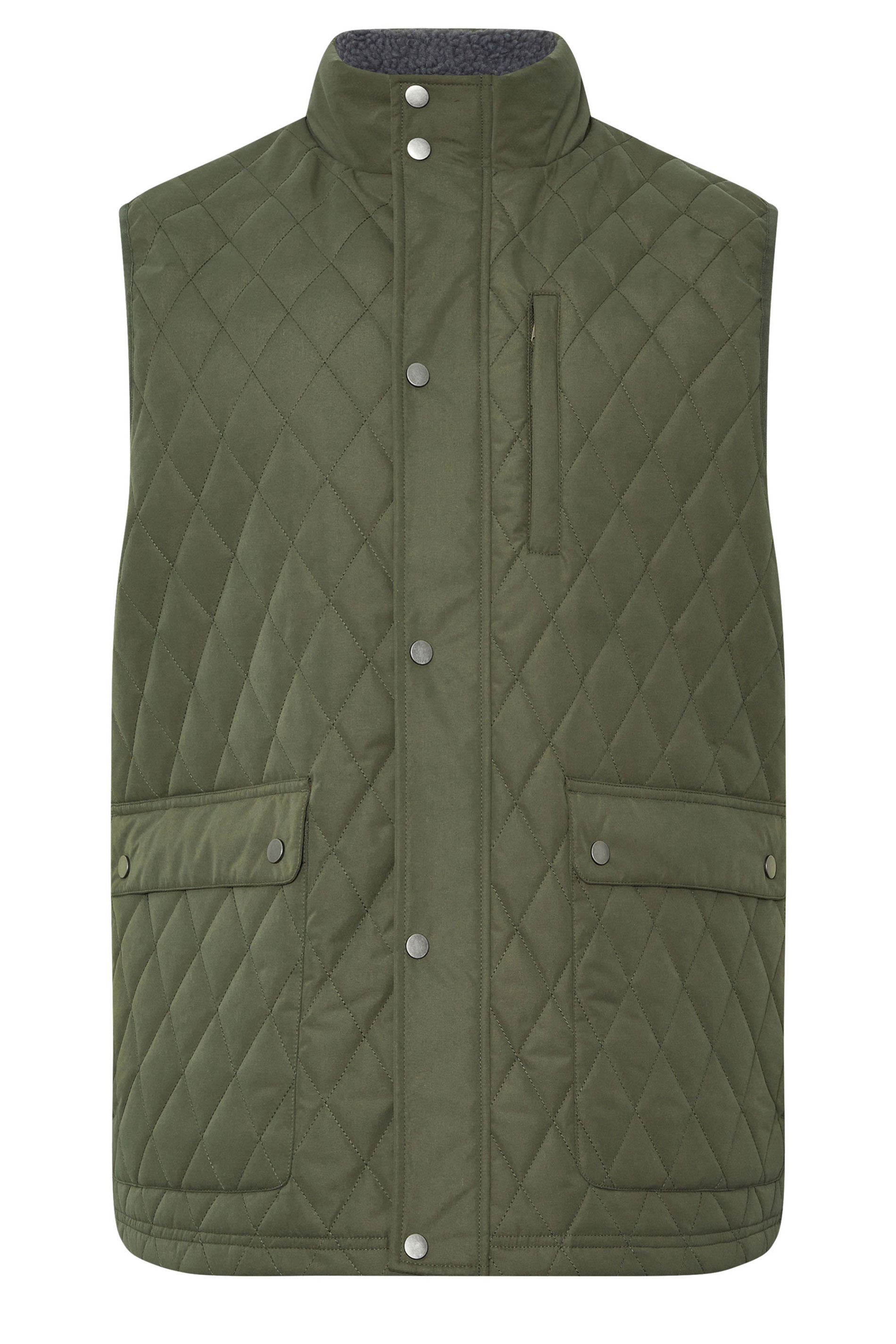 BadRhino Big & Tall Khaki Green Diamond Quilted Gilet | BadRhino 7