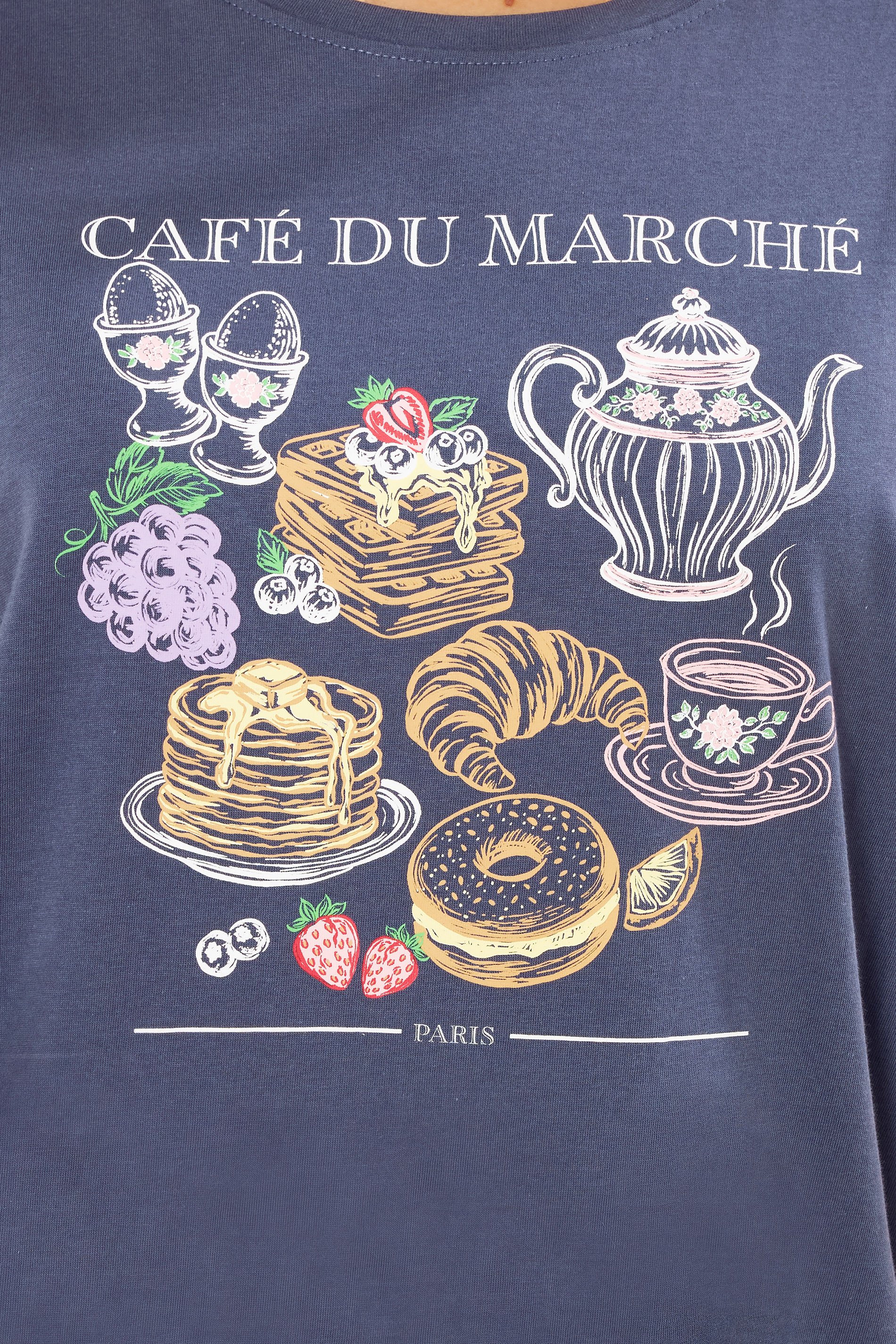 LTS Tall Women's Charcoal Grey Breakfast Graphic Pyjama Set | Long Tall Sally 4