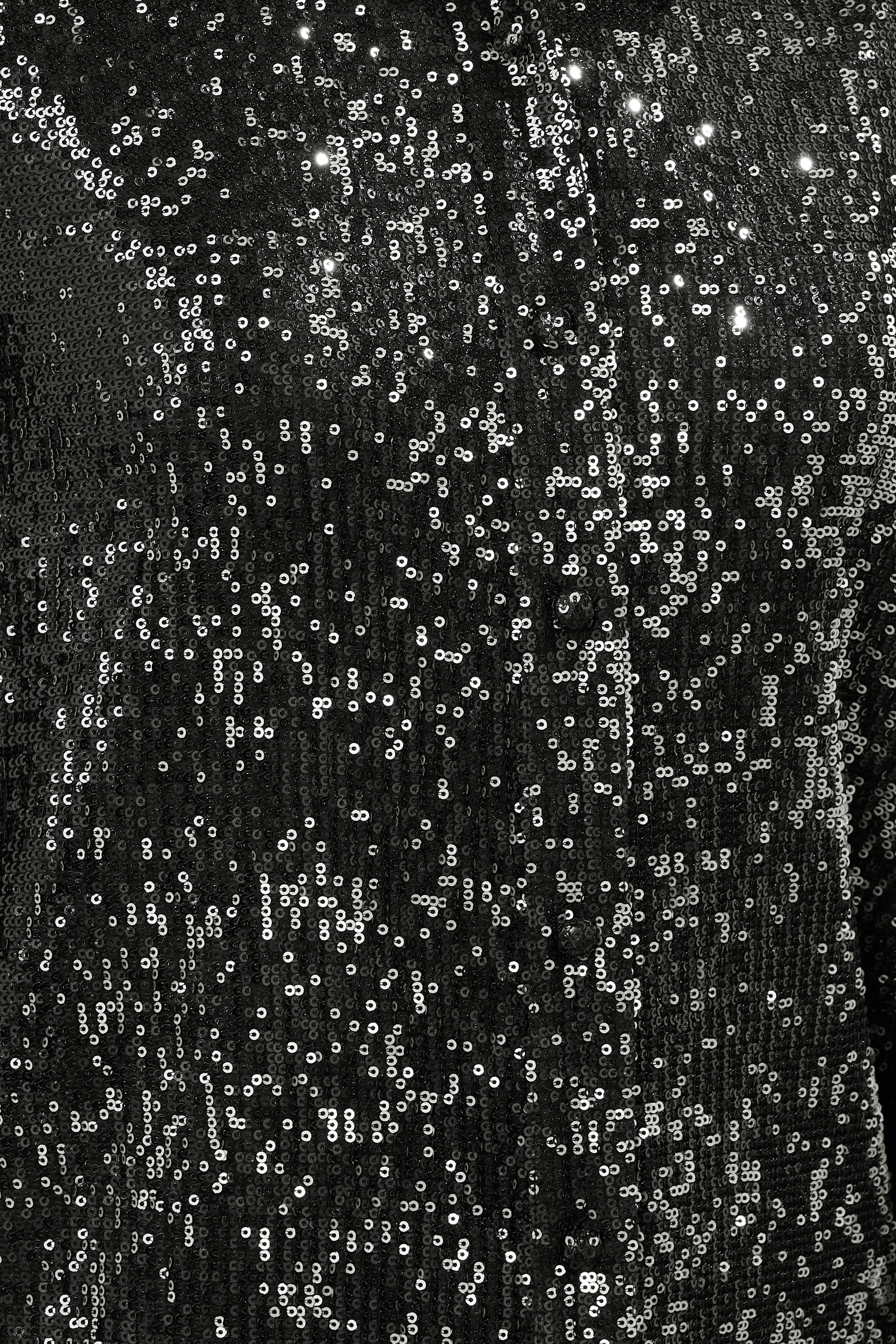 LTS Tall Black & Silver Sequin Embellished Shirt | Long Tall Sally 5