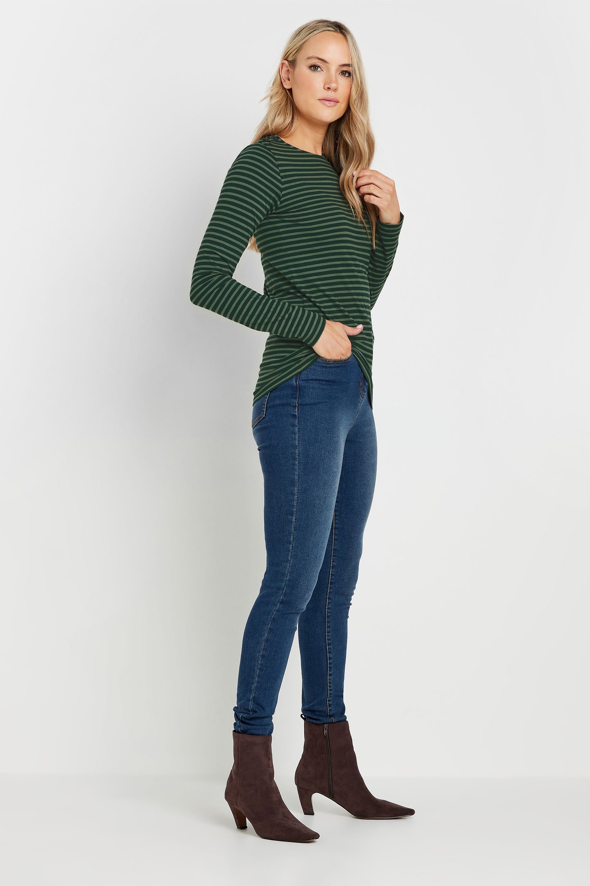 LTS Tall Green Striped Long Sleeve Top | Long Tall Sally 2