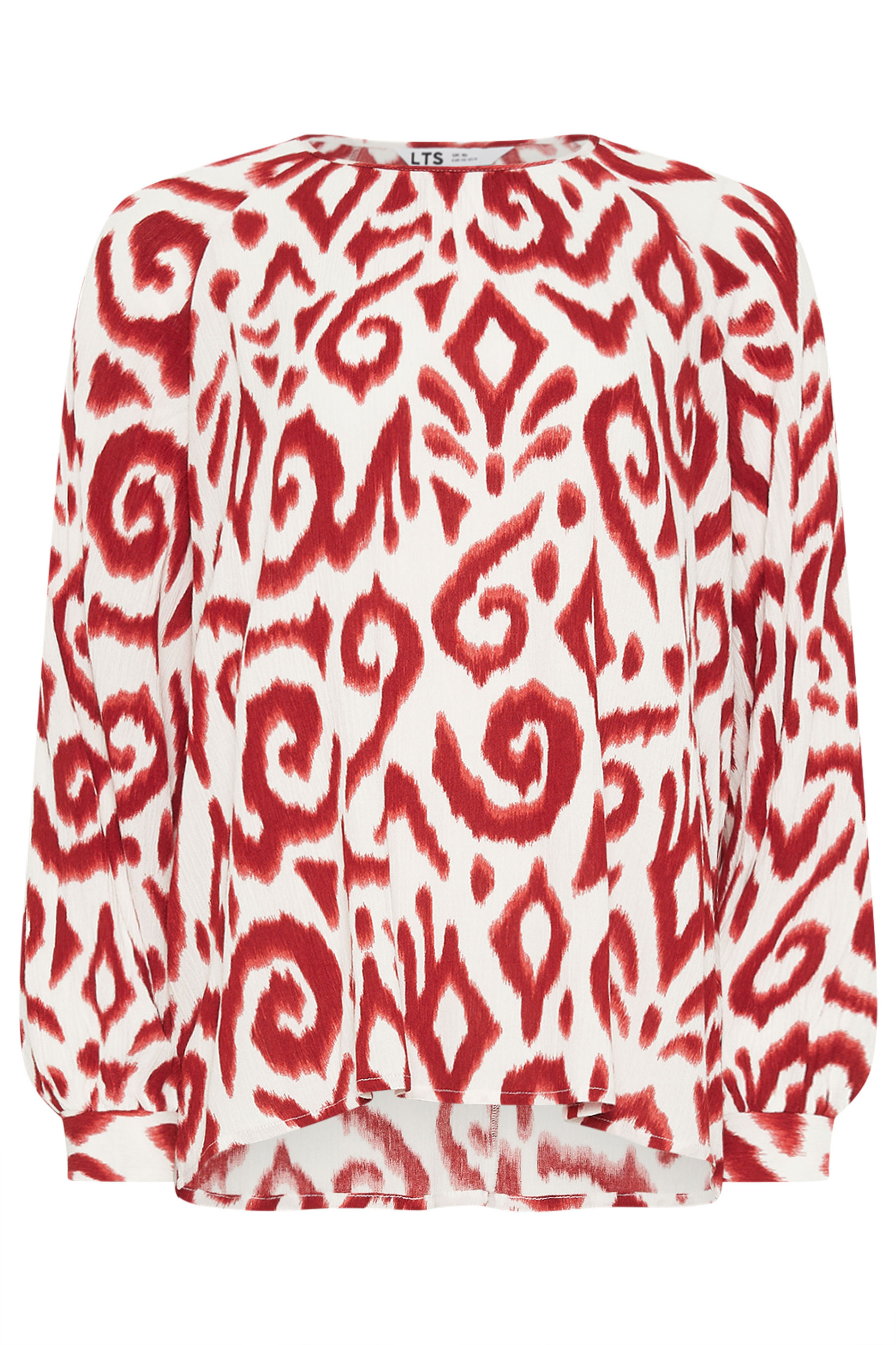 LTS Tall Women's White & Rust Orange Aztec Print Raglan Sleeve Top | Long Tall Sally 5