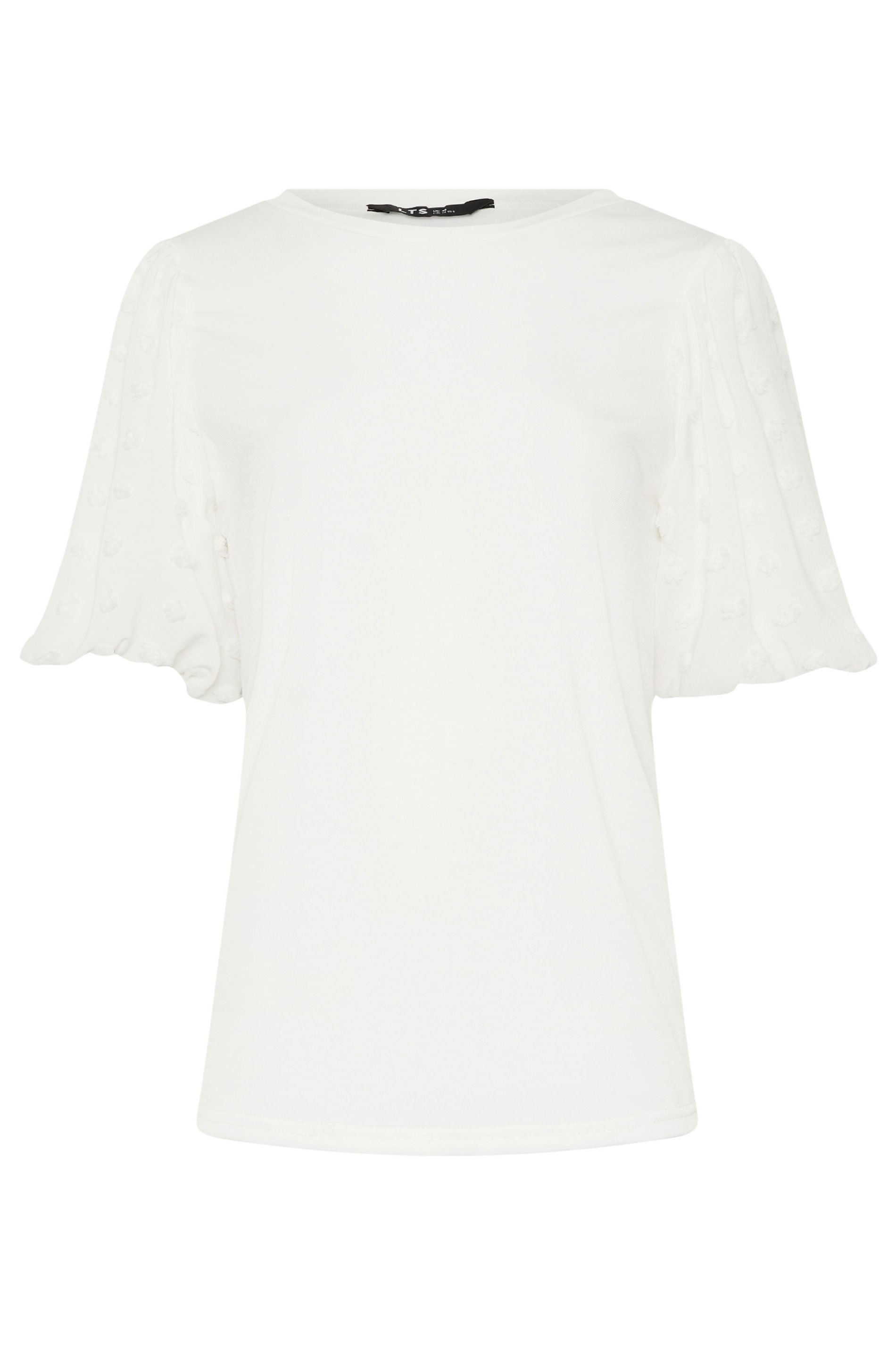LTS Tall Ivory White Dobby Spot Sleeve Blouse | Long Tall Sally 5