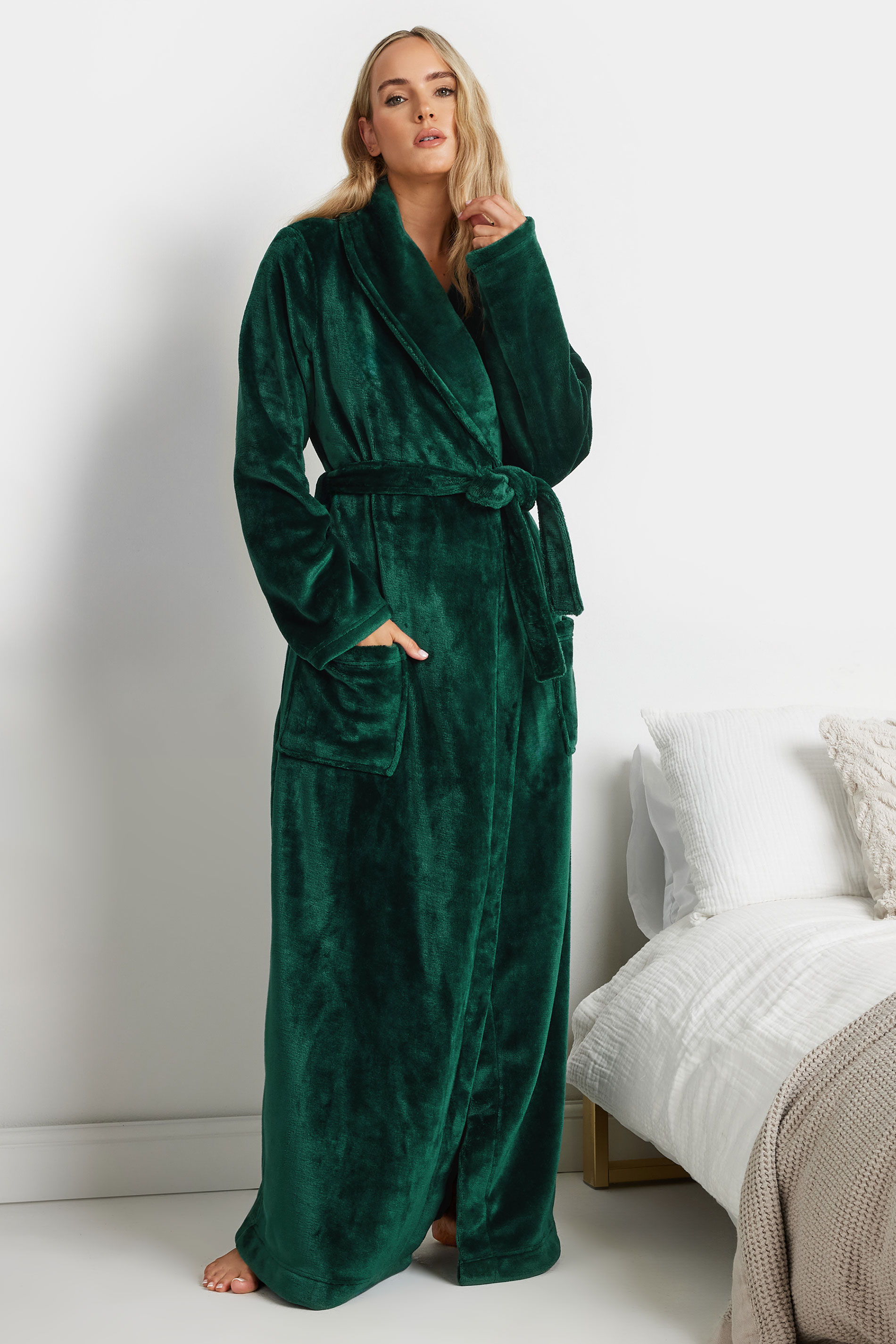 LTS Tall Emerald Green Super Luxe Maxi Dressing Gown | Long Tall Sally 2