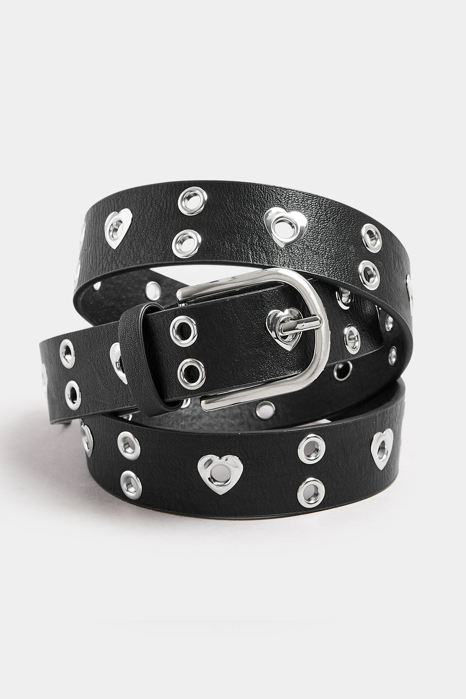 Black Eyelet Heart Detail Belt | Yours Clothing 2