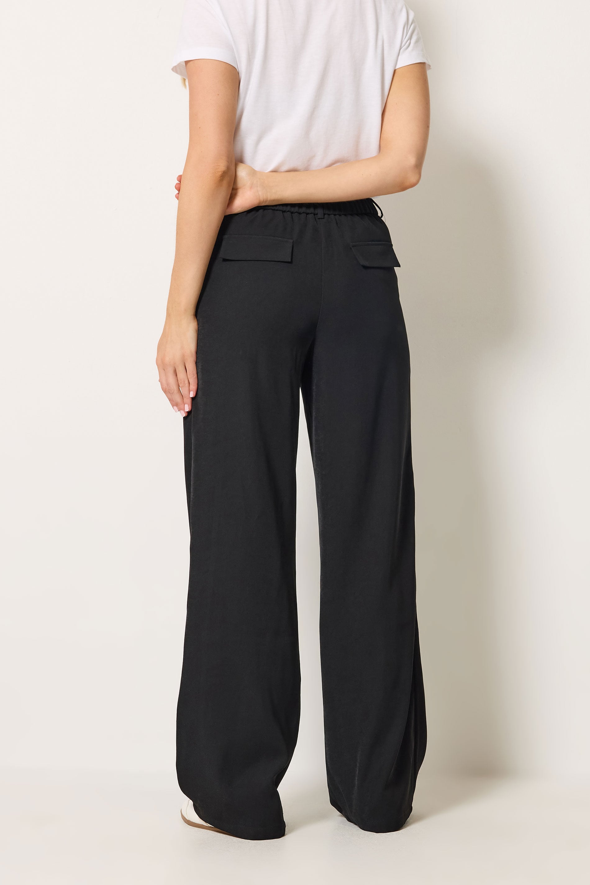 LTS Tall Women's Black Pleated Wide Leg Trousers | Long Tall Sally 2