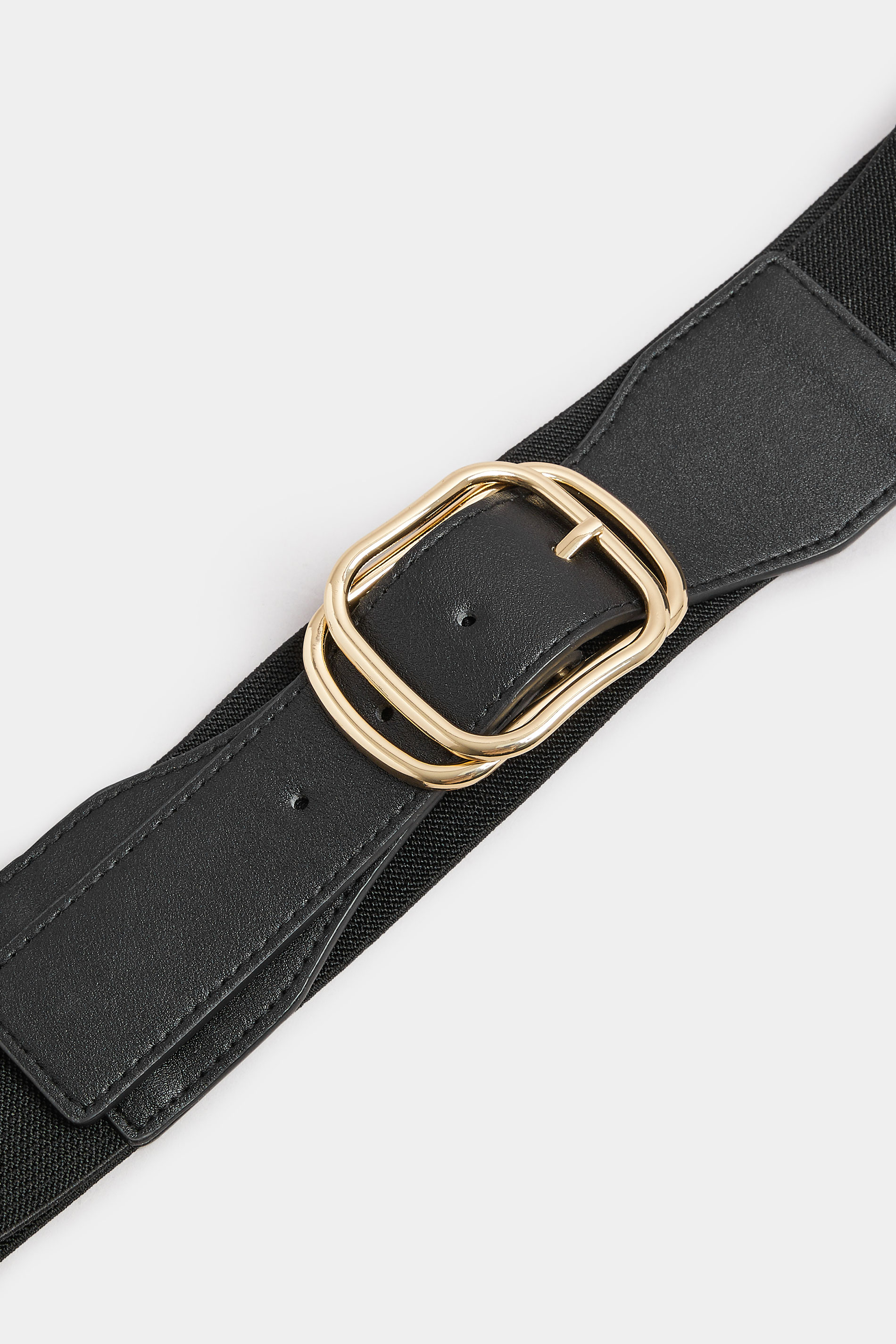 Black Double Buckle Stretch Belt | Yours Clothing 3