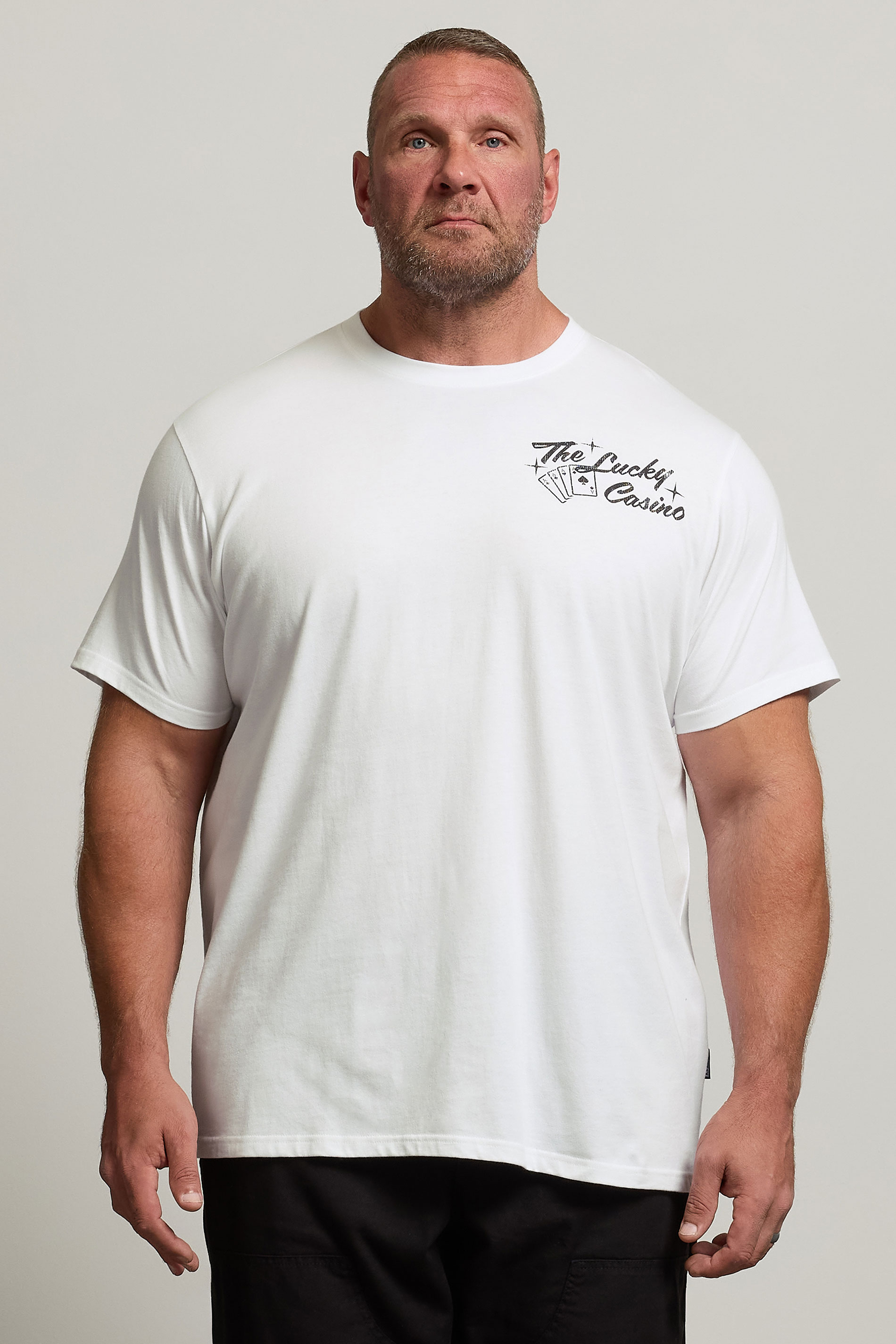 BadRhino Big & Tall White 'The Lucky Casino' Graphic T-Shirt | BadRhino 2