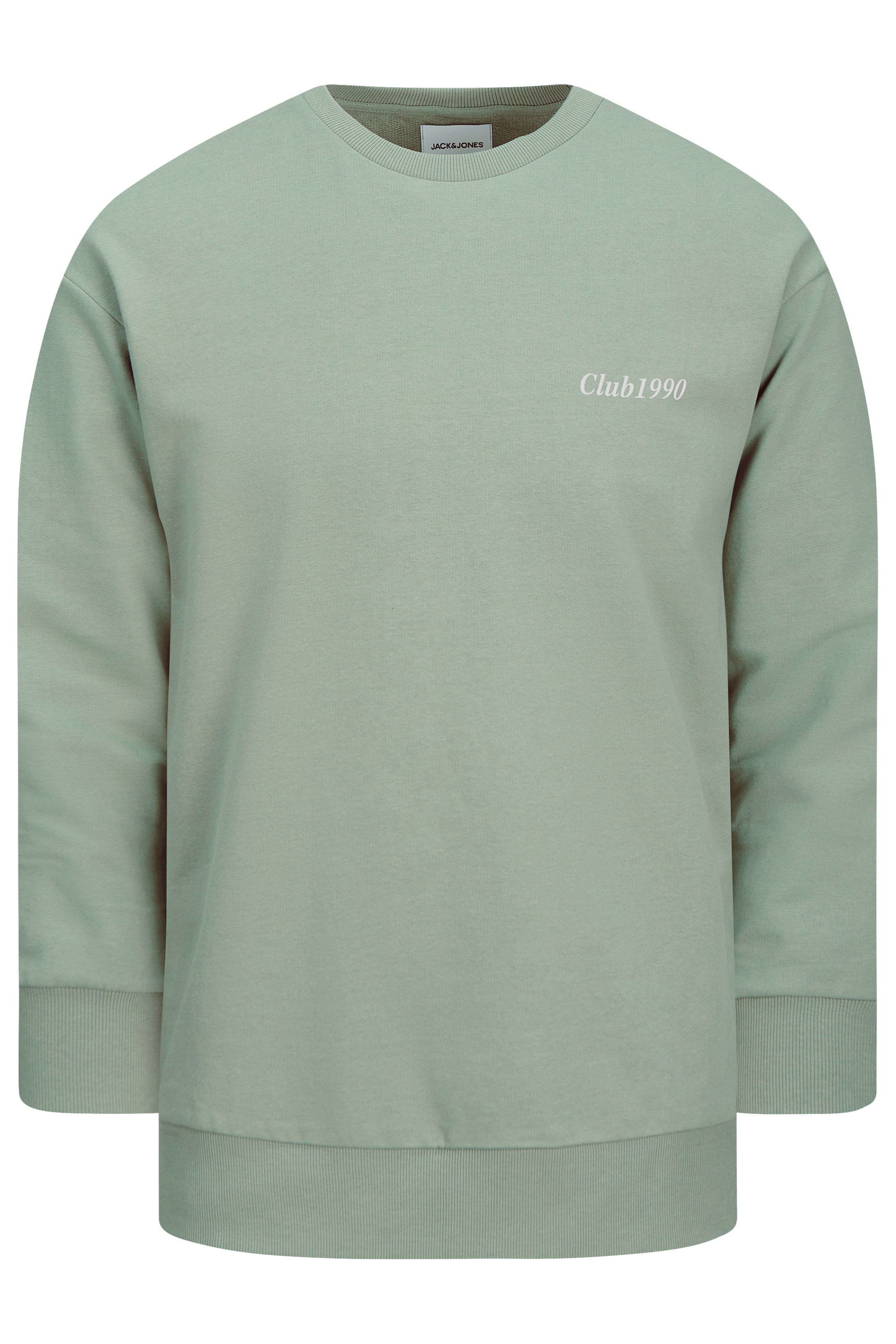 JACK & JONES Big & Tall Light Green Graphic Print Sweatshirt | BadRhino  5