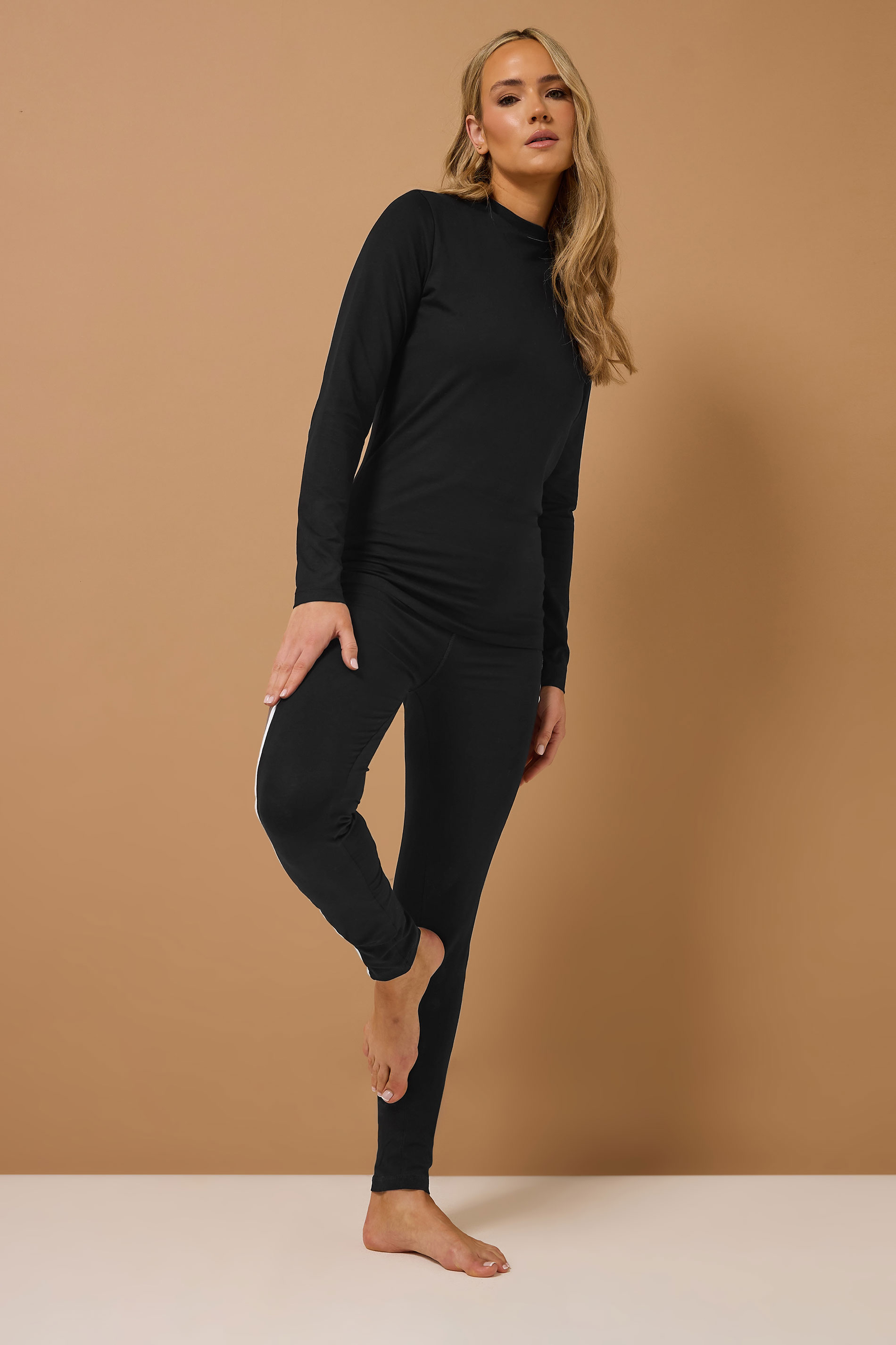 LTS Tall Black Active Long Sleeve Cut Out T-Shirt | Long Tall Sally 4