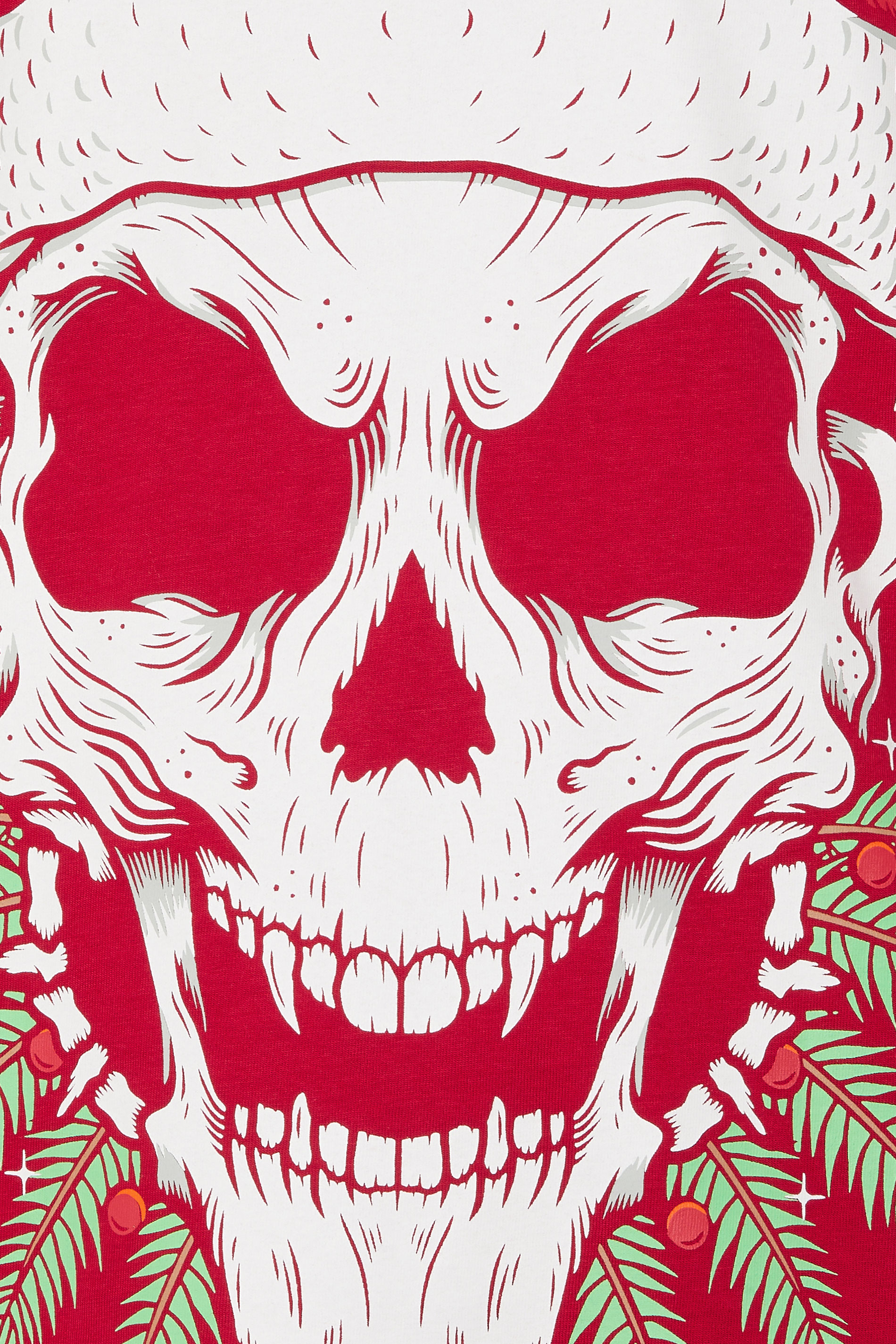 KAM Big & Tall Red Santa Skull Graphic Print T-Shirt | BadRhino 5