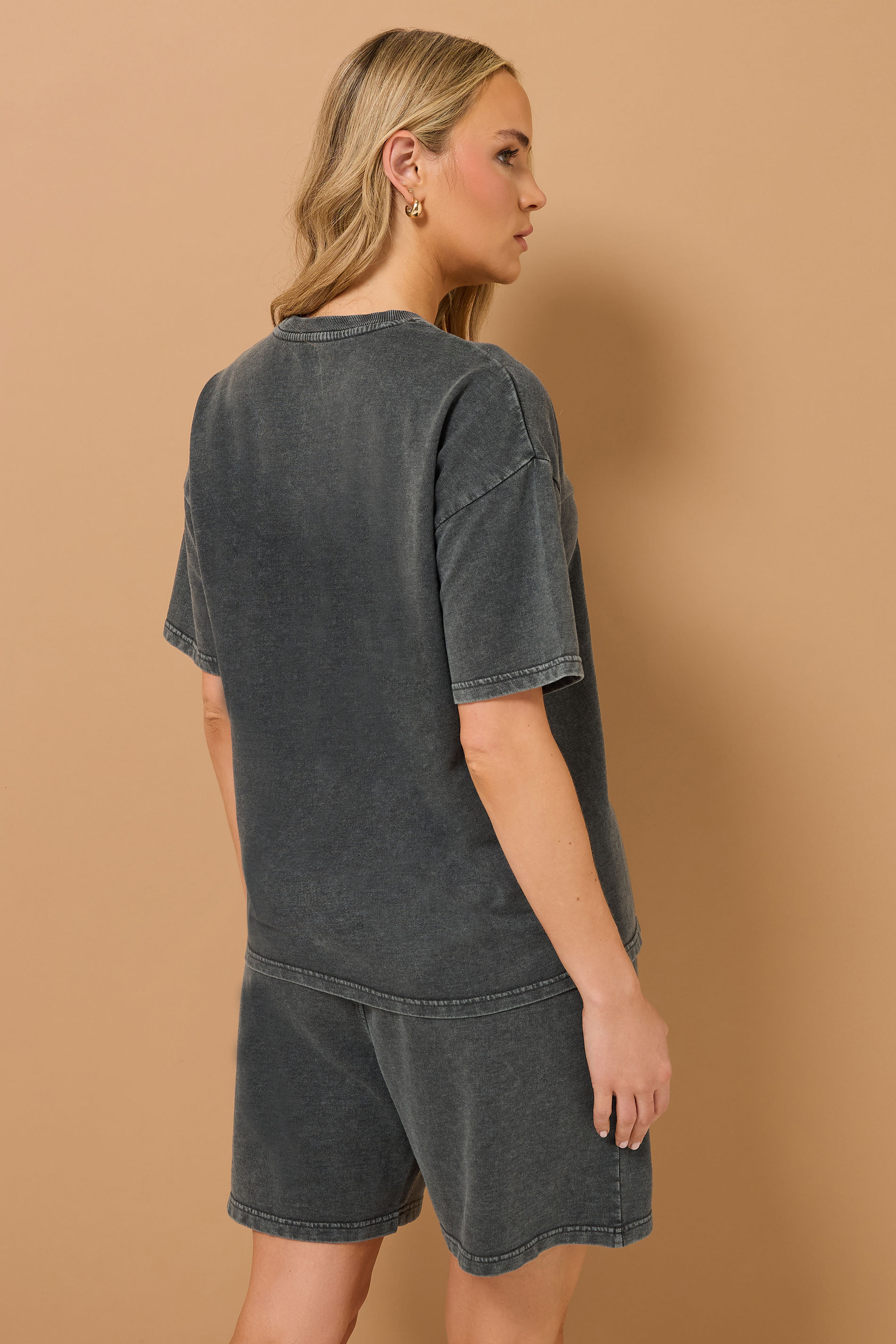 LTS Tall Grey Acid Wash Sweat Shorts | Long Tall Sally 4