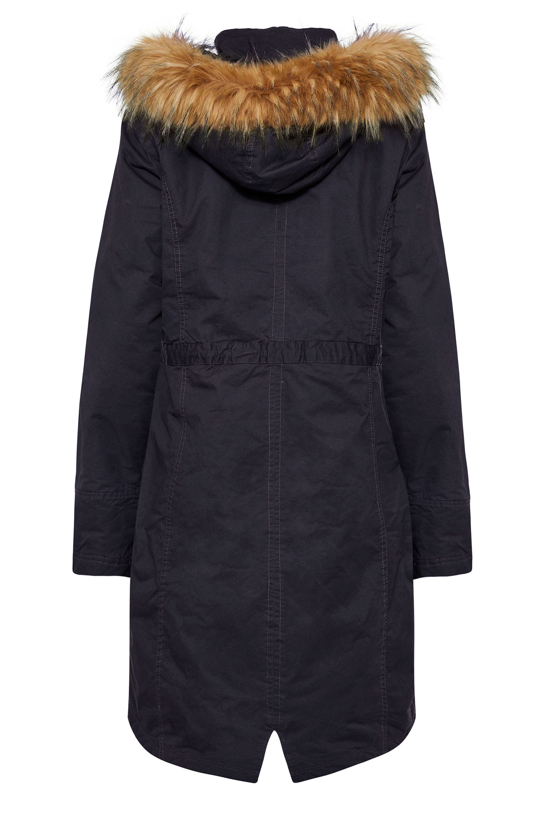 LTS Navy Blue Faux Fur Trim Parka | Long Tall Sally