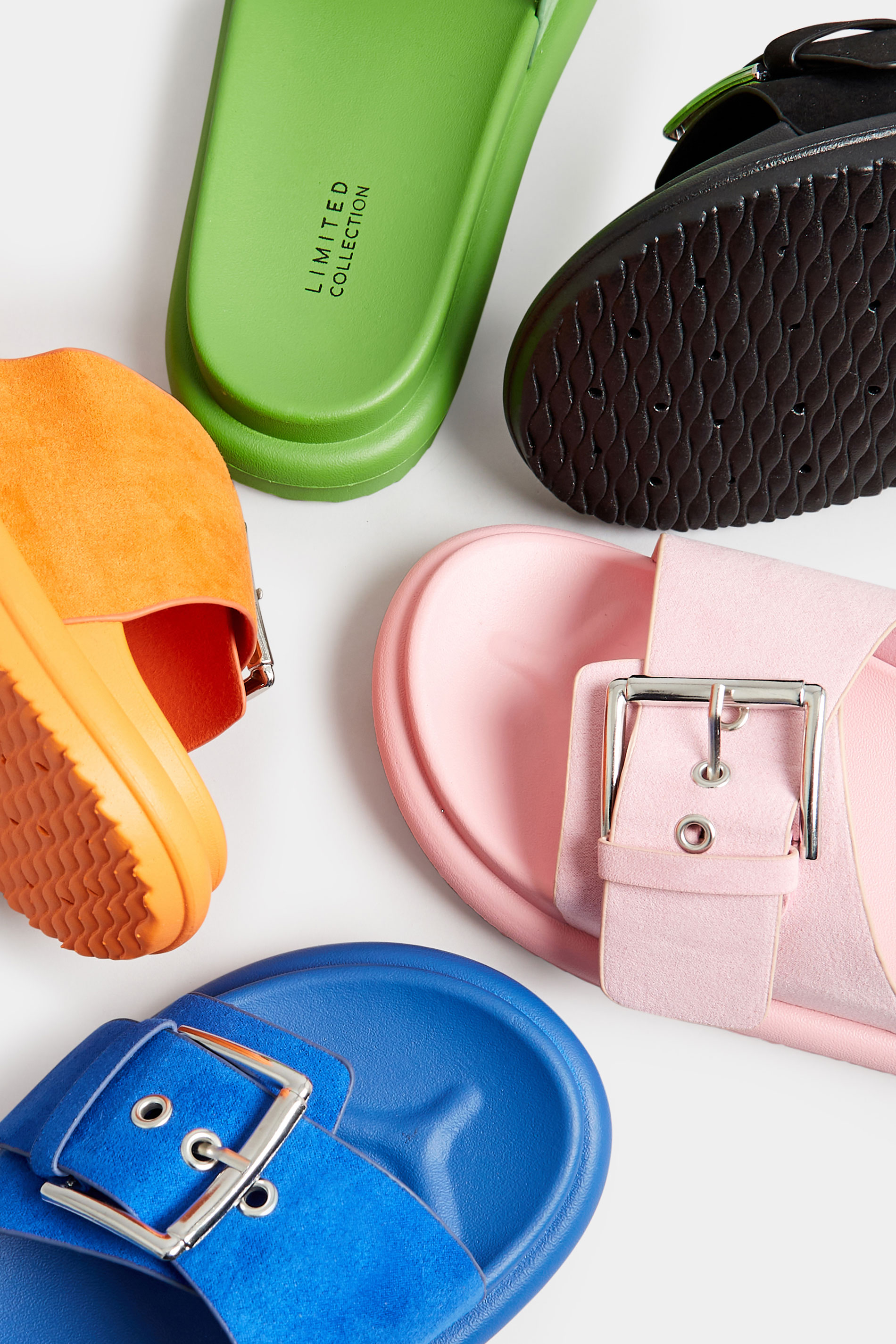 Black Buckle Strap Mule Sandals In Wide E Fit & Extra Wide EEE Fit | Yours Clothing 10