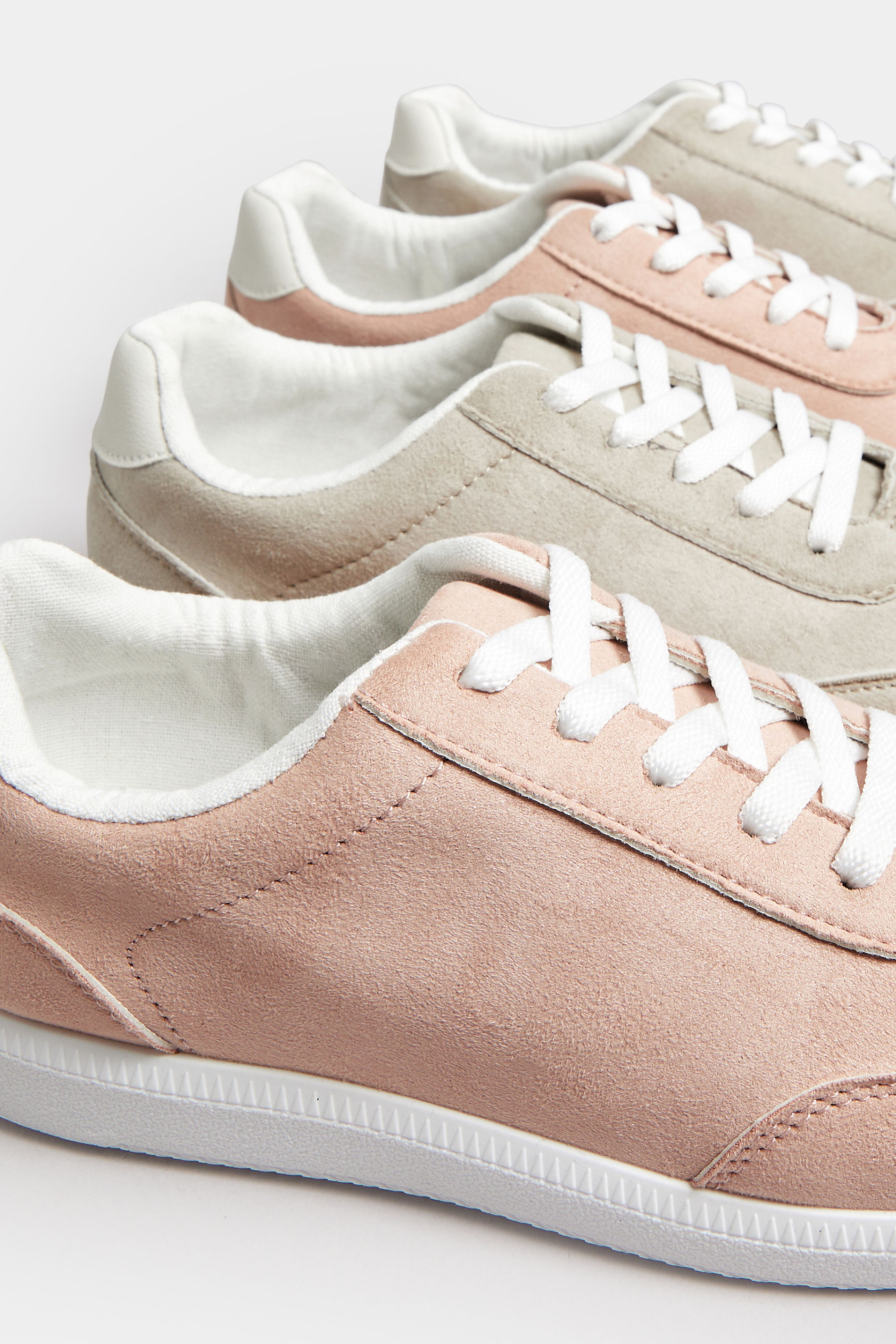 Pink Retro Trainers In Extra Wide EEE Fit | Yours Clothing 6