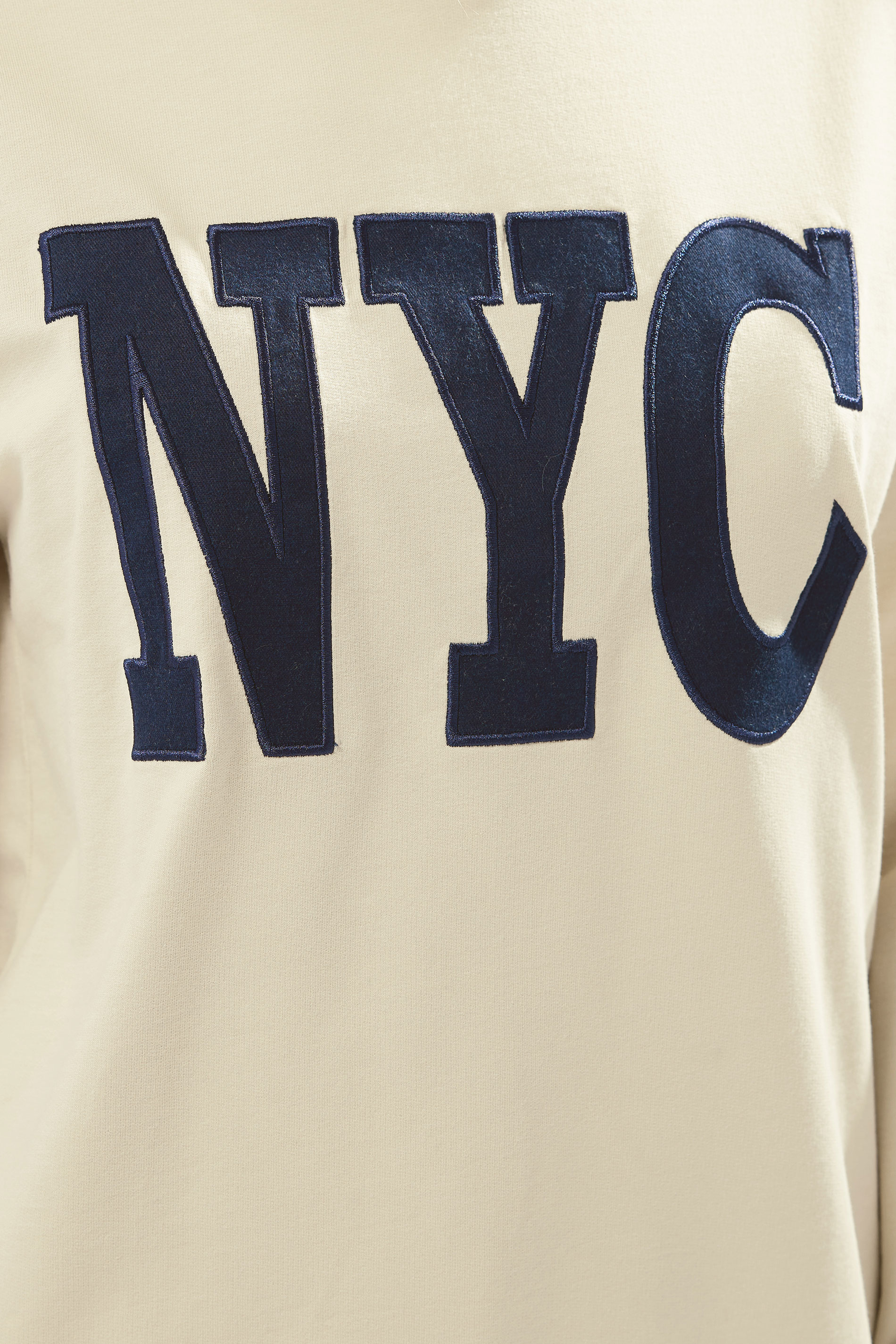 LTS Tall Beige Brown 'NYC' Applique Slogan Sweatshirt | Long TallSally 4