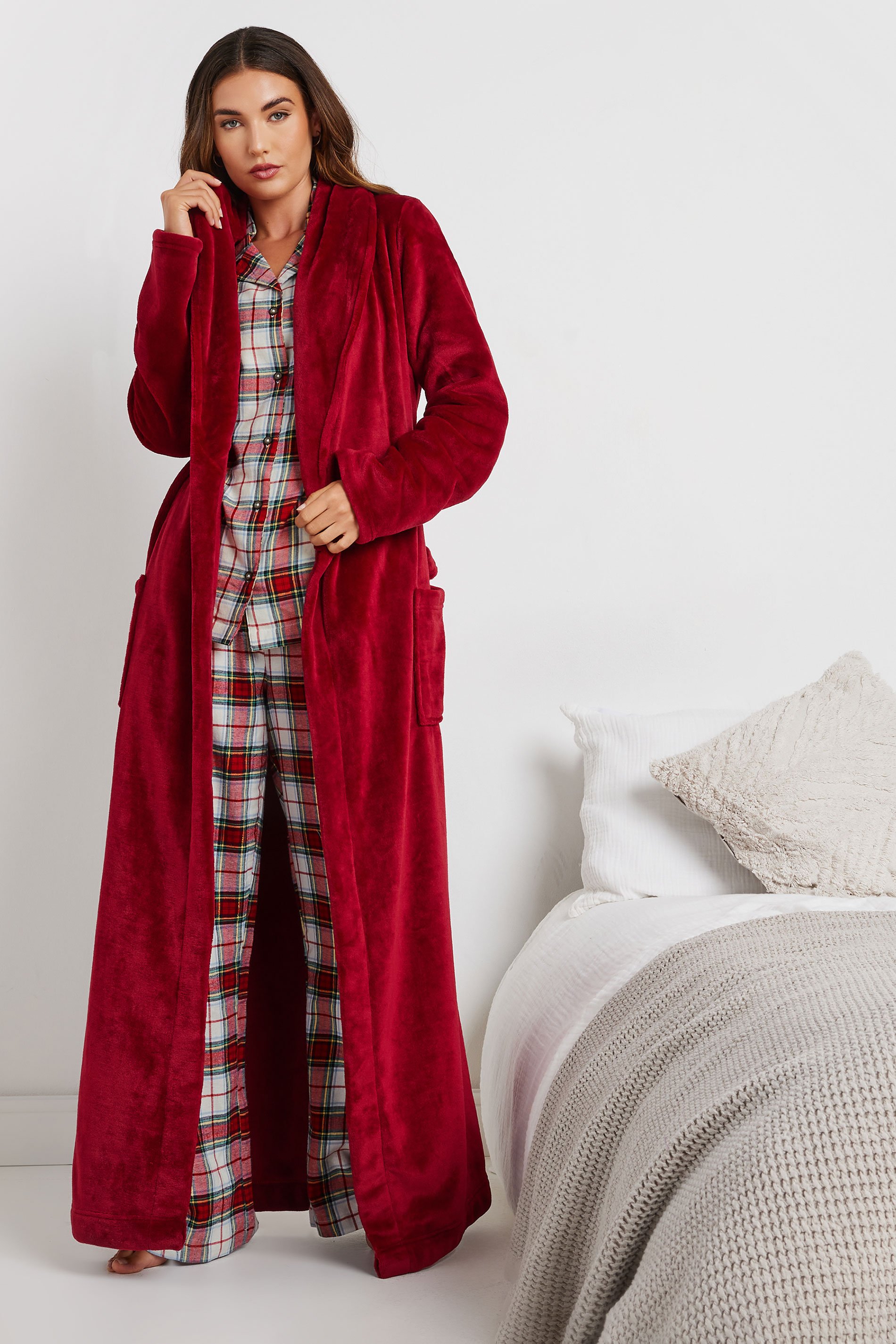 LTS Tall Ivory White Woven Check Pyjama Set | Long Tall Sally 4