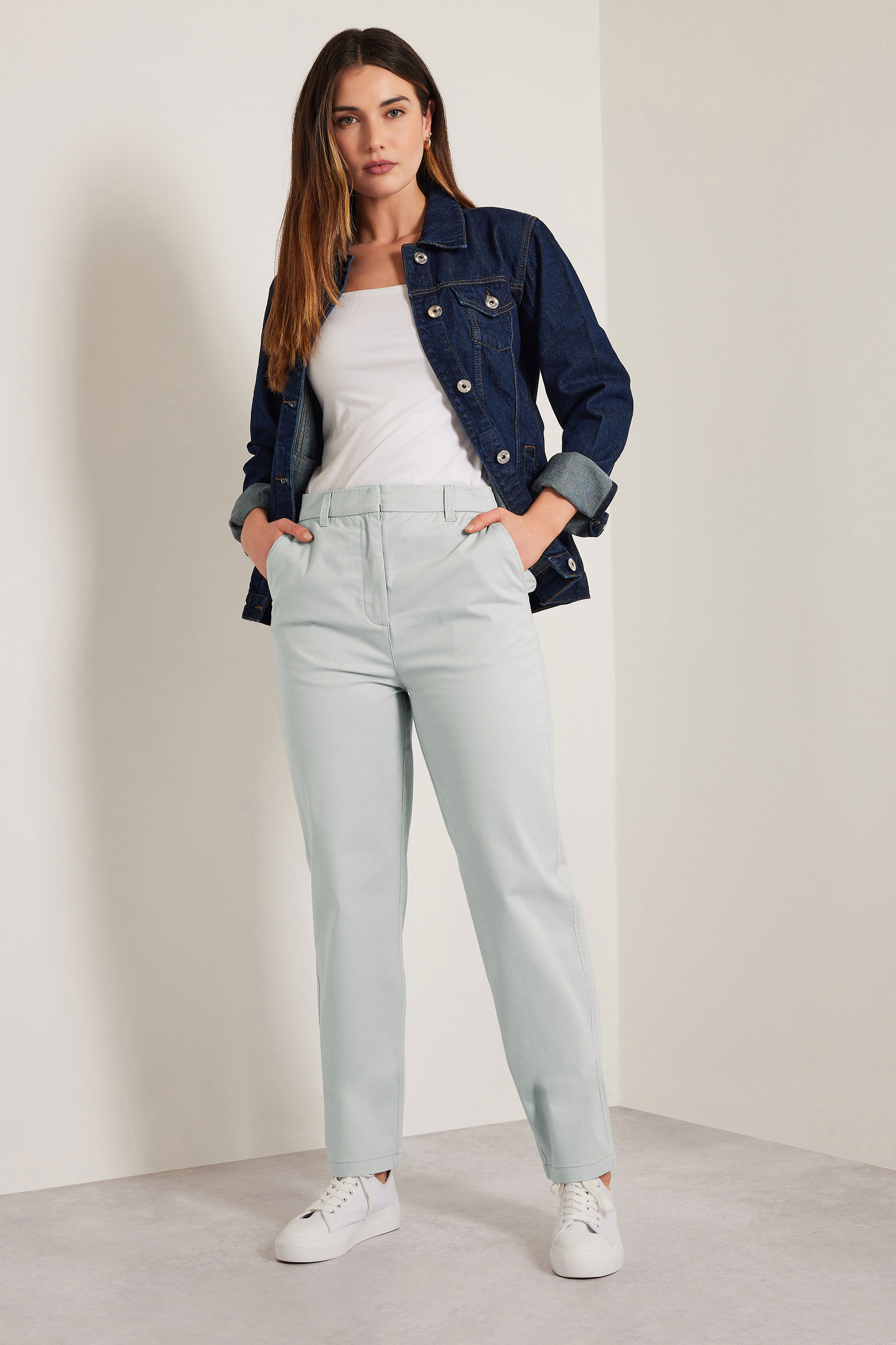 LTS Tall Grey Cotton Chino Jeans | Long Tall Sally 1