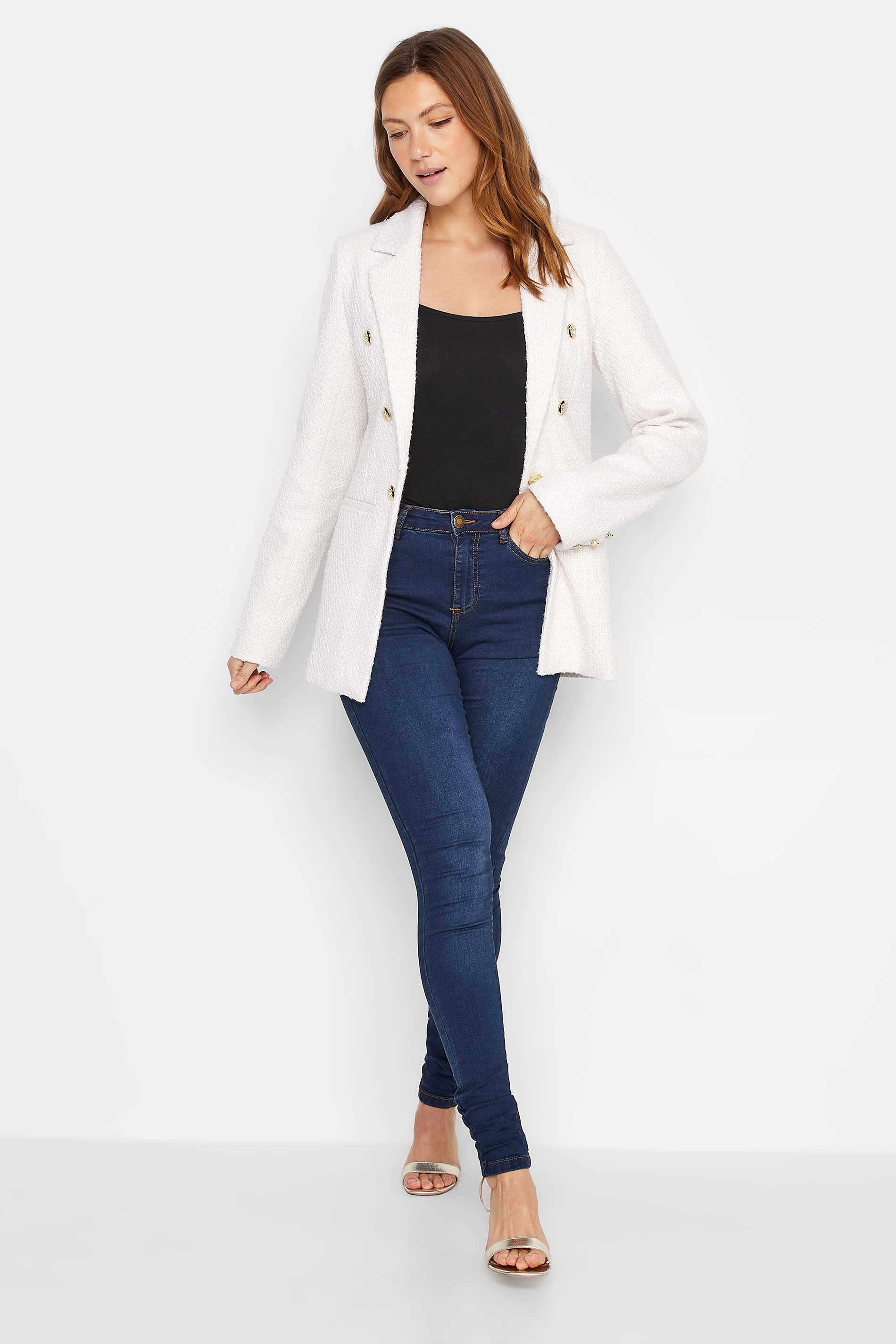 LTS Tall Women's White Boucle Blazer | Long Tall Sally 2