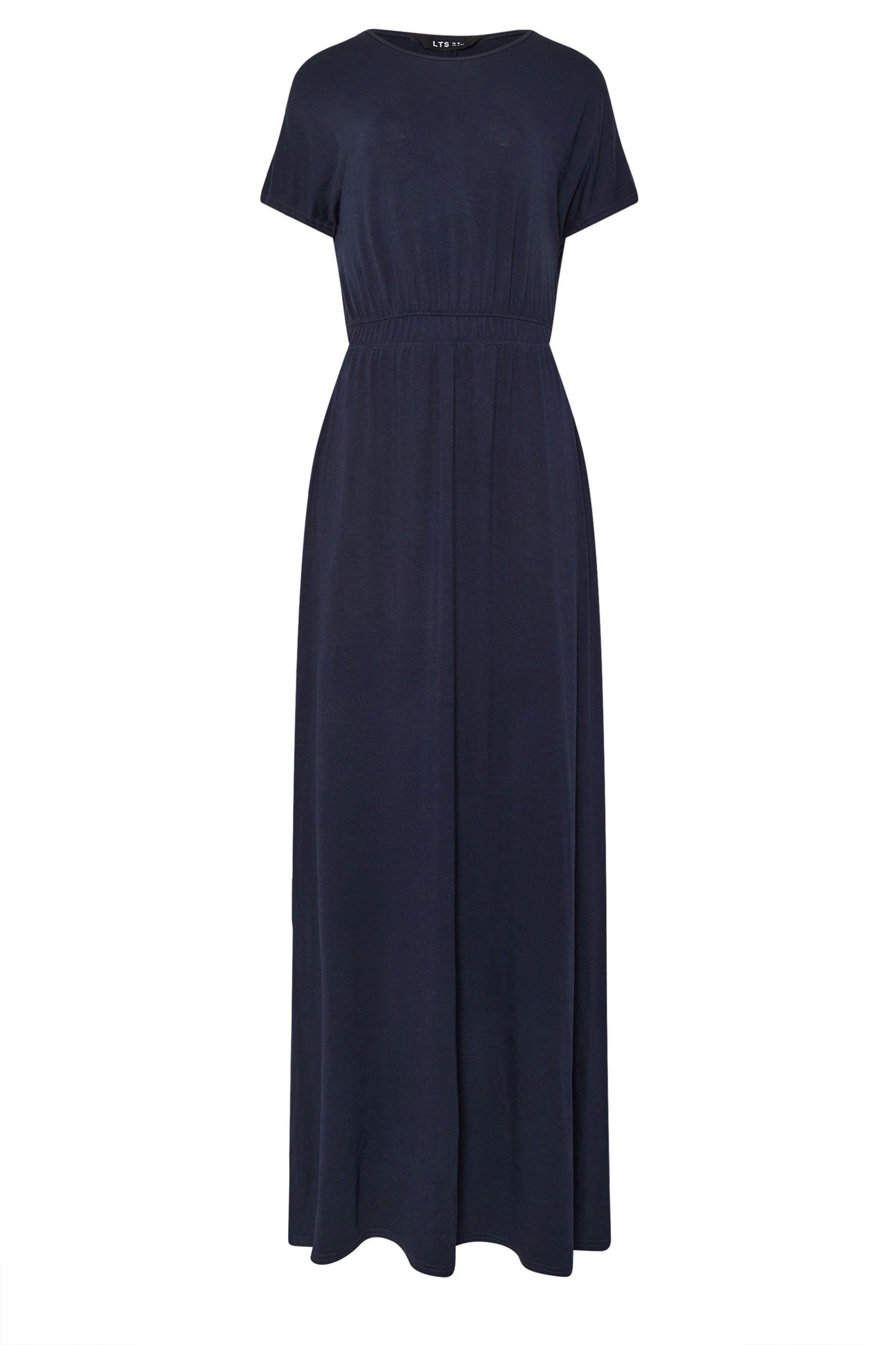LTS Tall Navy Blue Shirred Waist Maxi Dress | Long Tall Sally 5