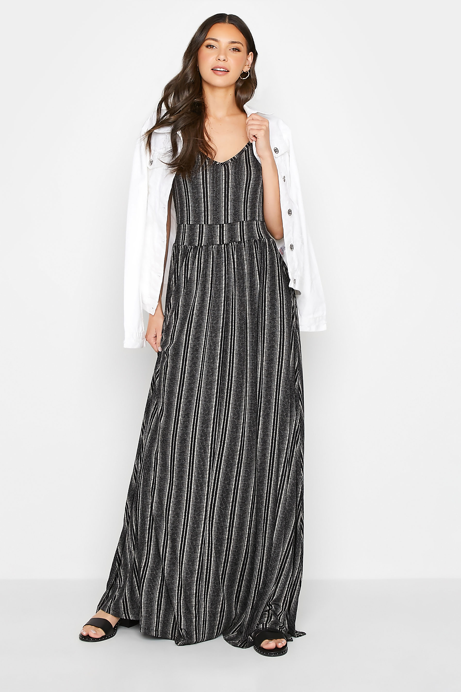 LTS Tall Black Striped Maxi Dress | Long Tall Sally 2
