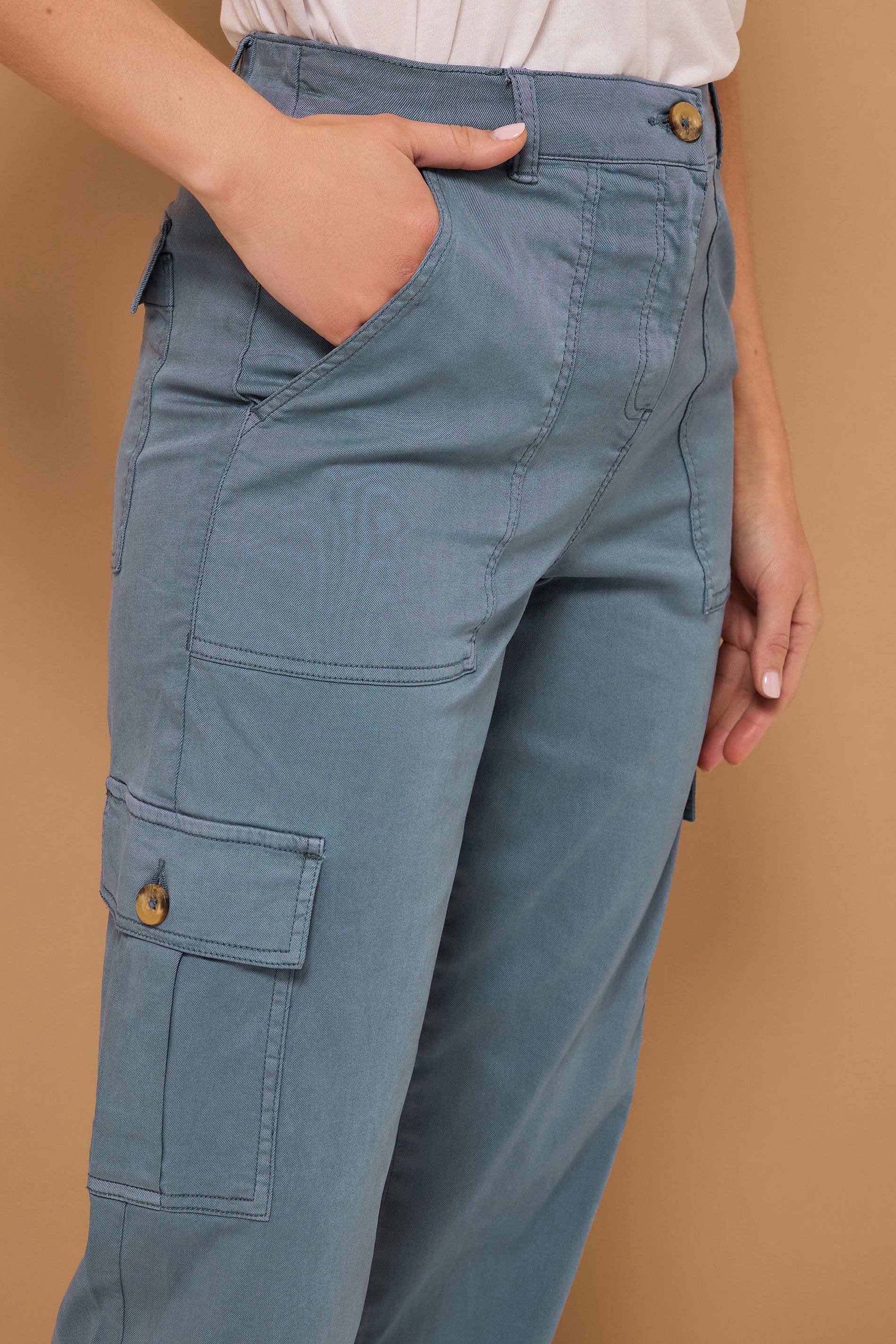 LTS MADE FOR GOOD Tall Blue Cargo Chino Jeans | Long Tall Sally 6