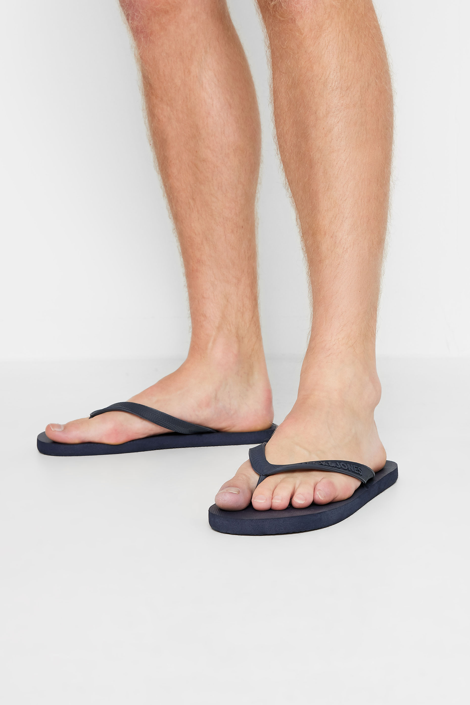 JACK & JONES Navy Blue Basic Flip Flops | BadRhino 1