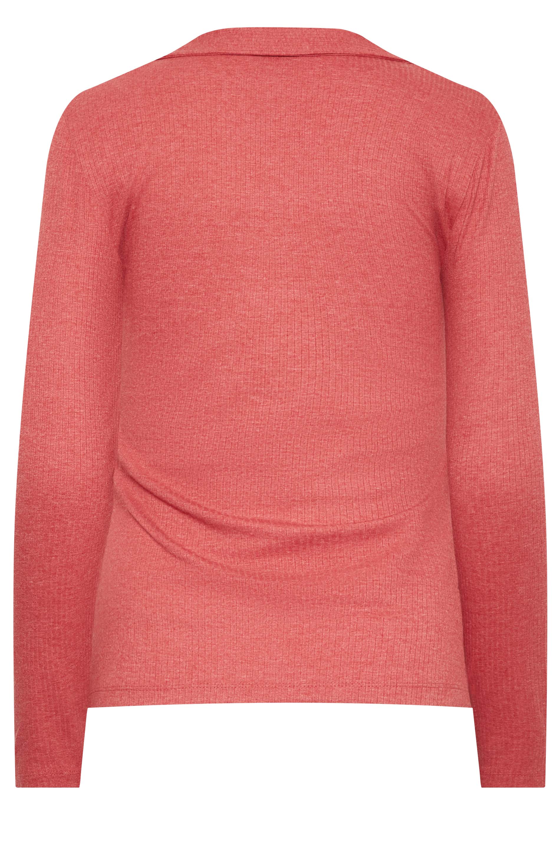 LTS Tall Women's Pink Ribbed Polo Top | Long Tall Sally 7