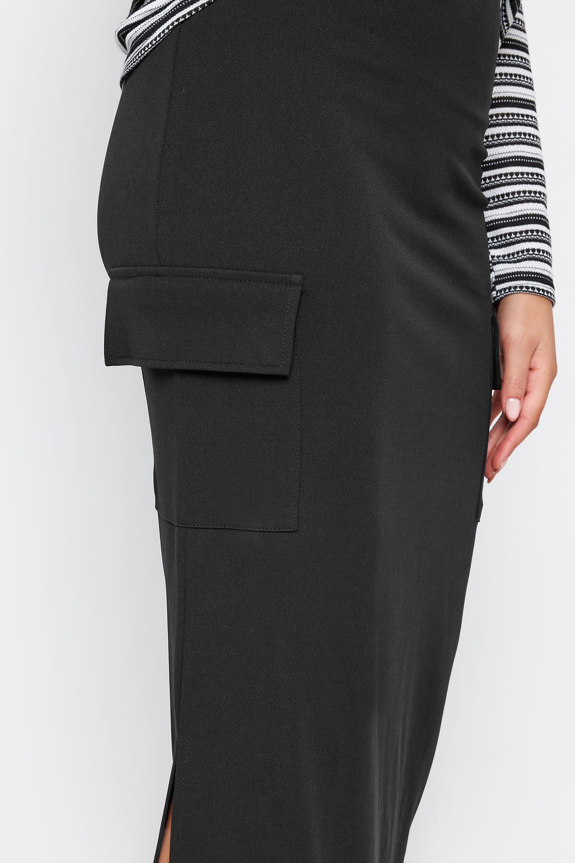 LTS Tall Womens Black Scuba Cargo Skirt | Long Tall Sally  4