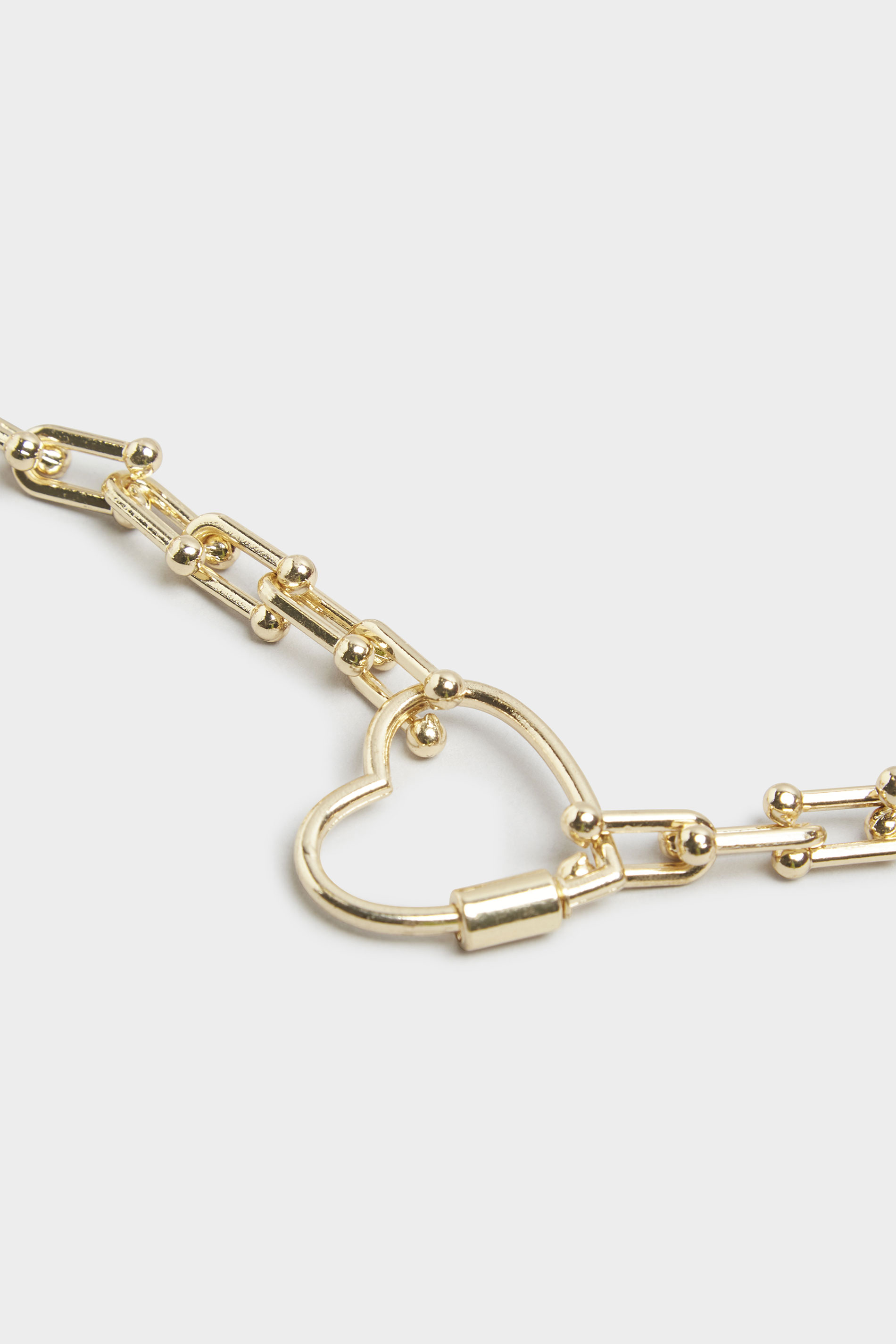 Gold Tone Heart Chain Necklace | Yours Clothing 4