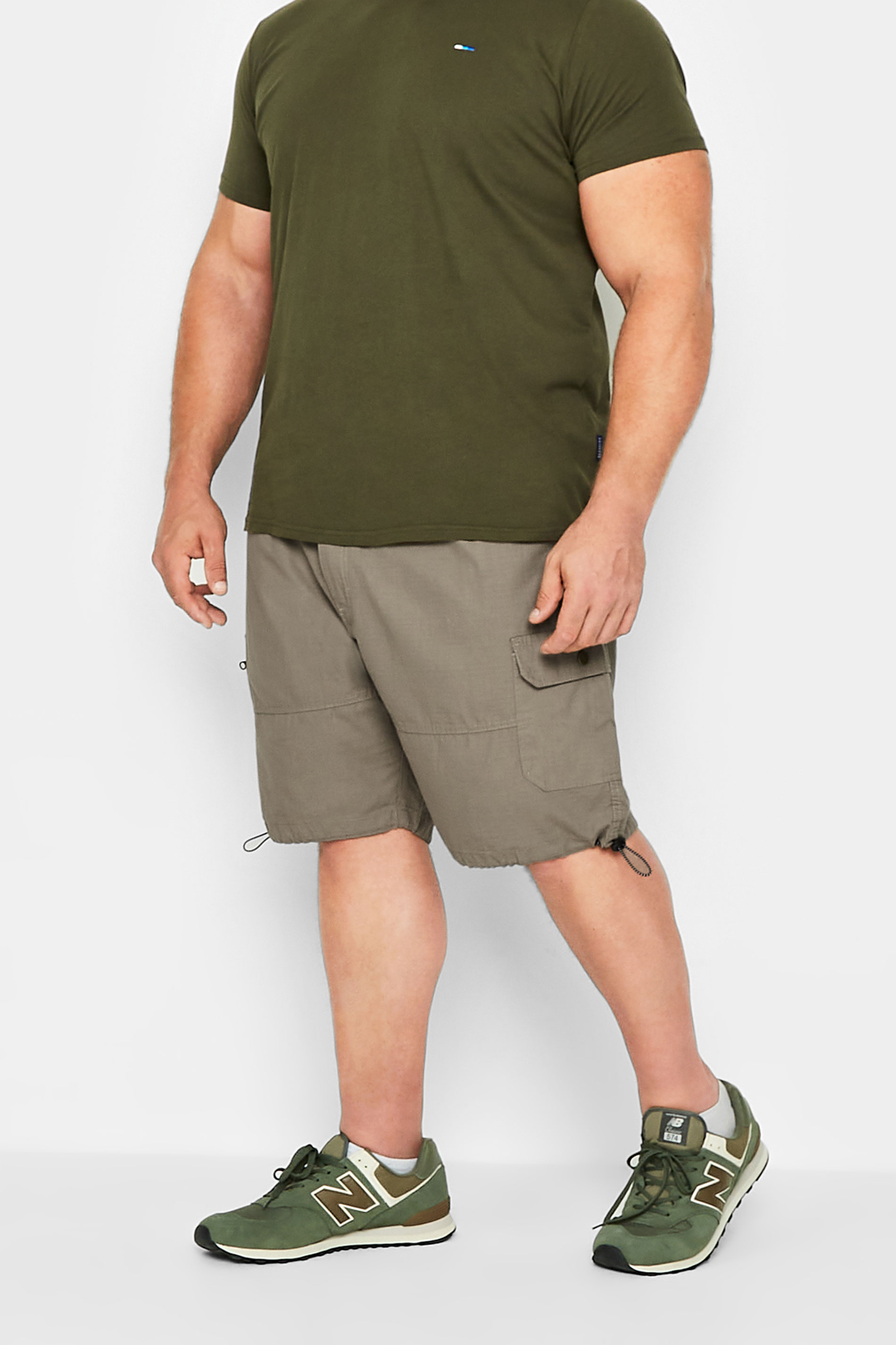 ESPIONAGE Big & Tall Beige Brown Ripstop Cargo Shorts | BadRhino 1