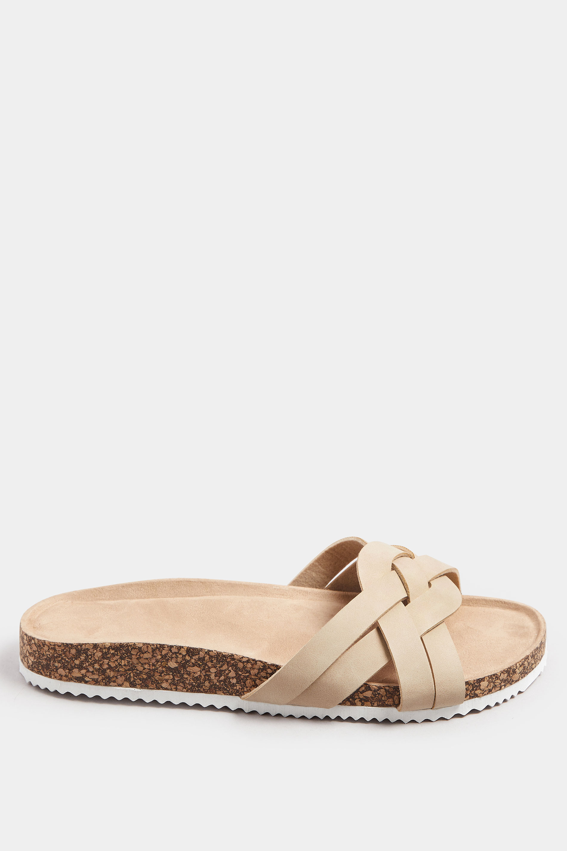 Nude Woven Sandals In Extra Wide EEE Fit | Yours Clothing 3