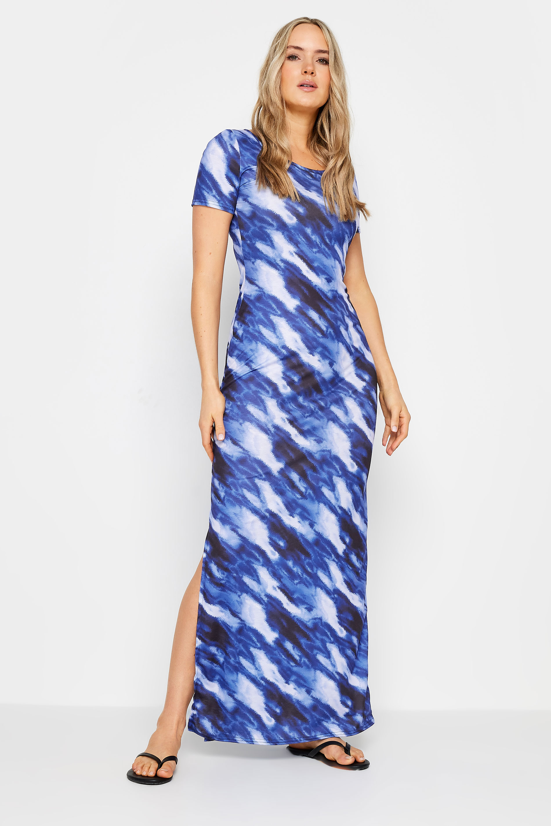 LTS Tall Womens Blue Abstract Print Maxi Dress | Long Tall Sally 3