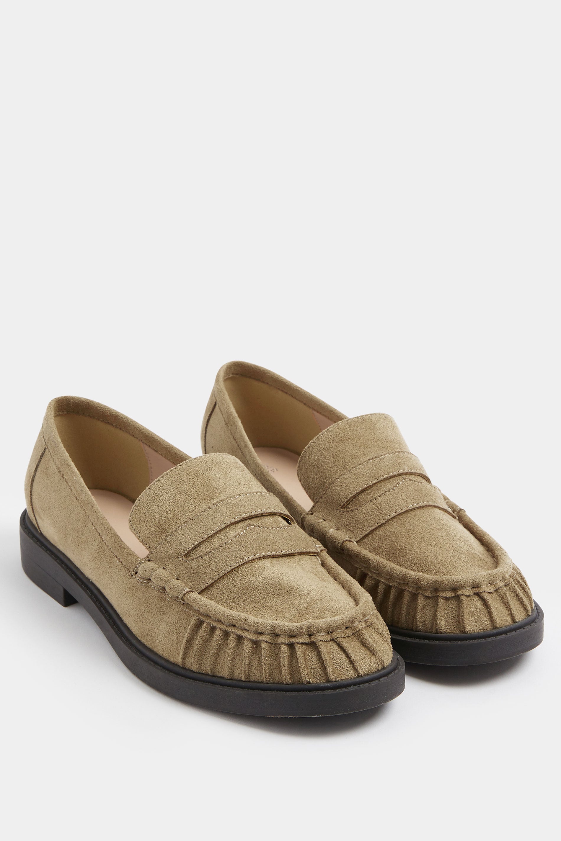 Natural Brown Ruched Loafer In Extra Wide EEE Fit | Yours Clothing 3